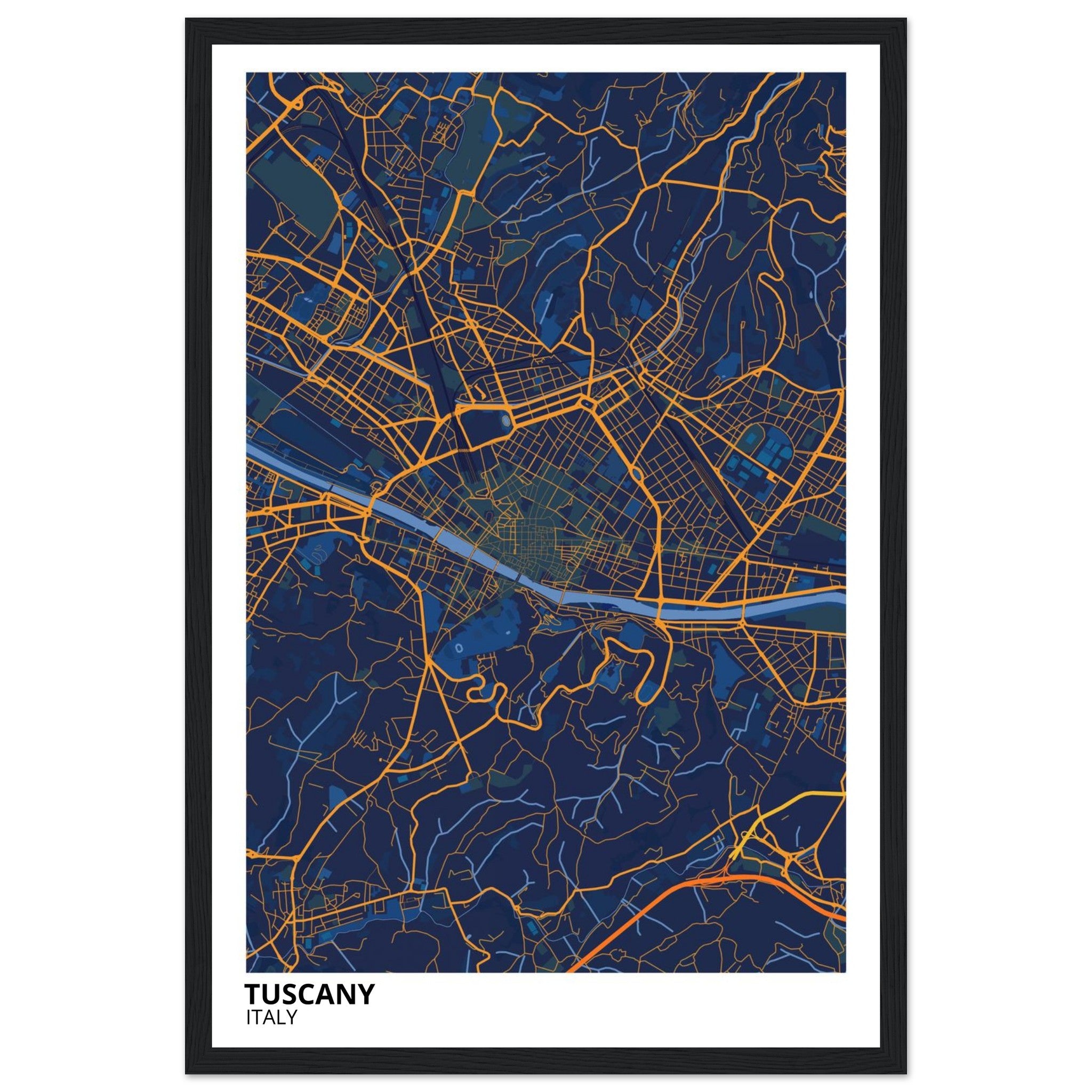 Tuscany Italy City Map Poster | Custom Map Art Print - Ink And Atlas