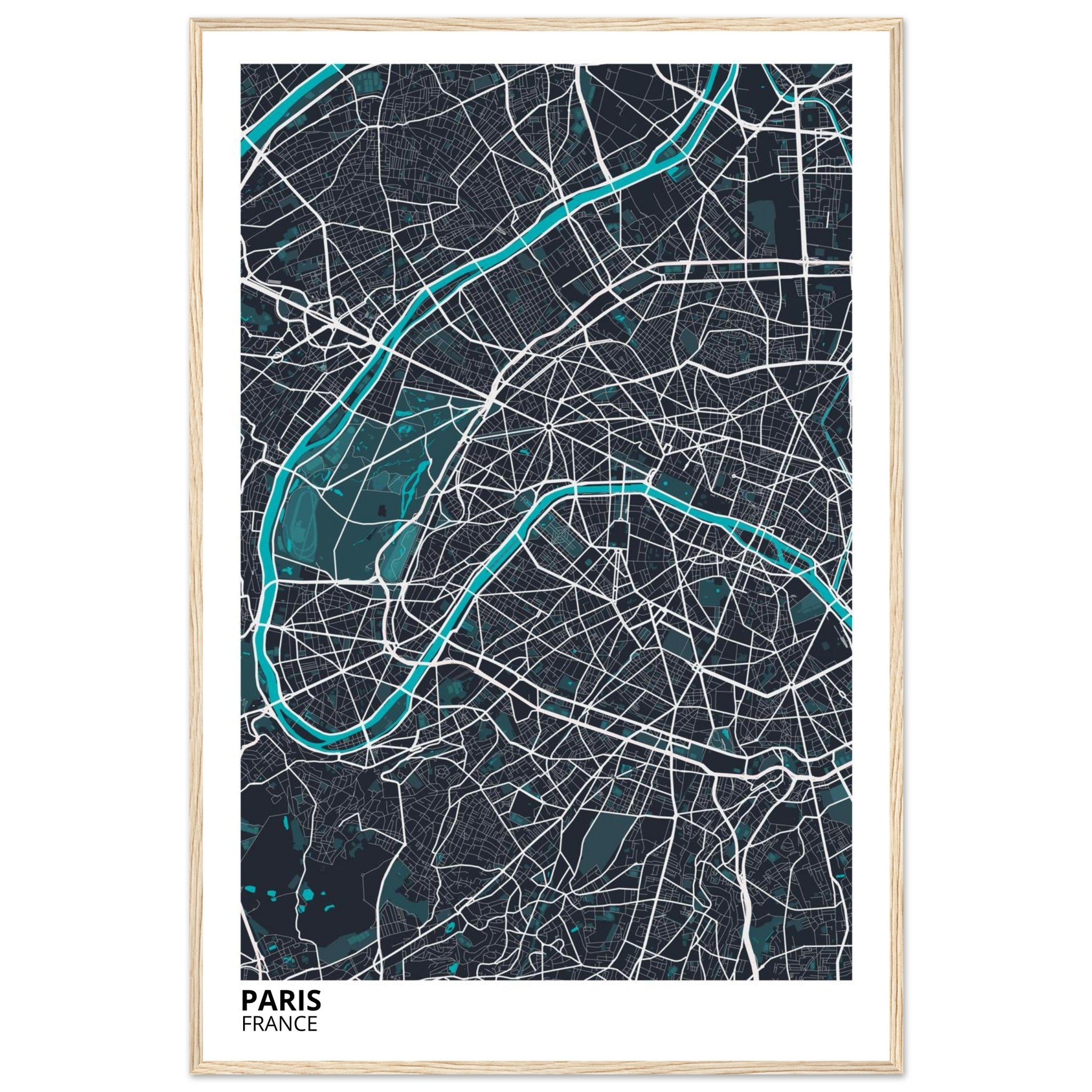 Paris France City Map Poster | Custom Map Art Print - Ink And Atlas