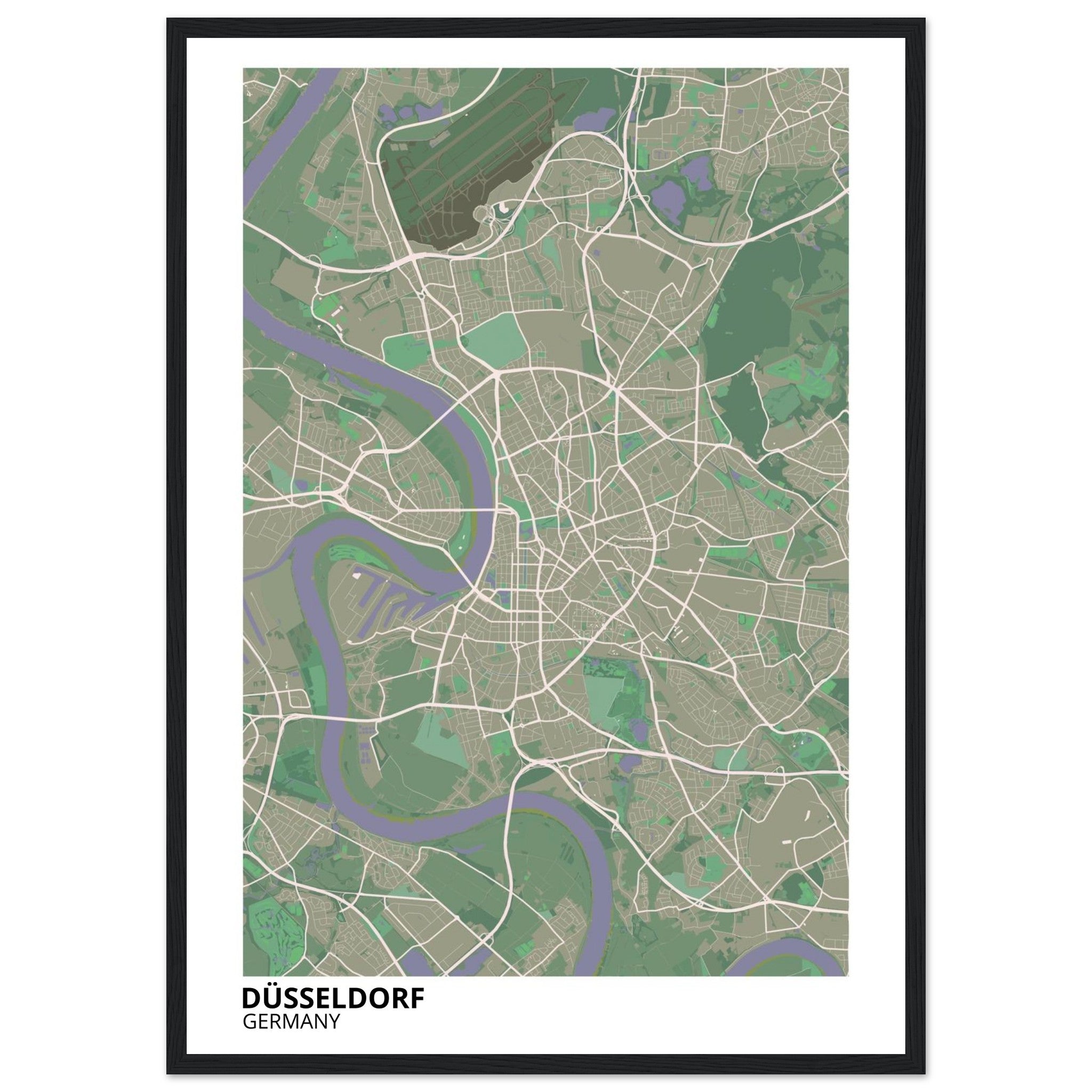 Düsseldorf Germany City Map Poster | Custom Map Art Print - Ink And Atlas