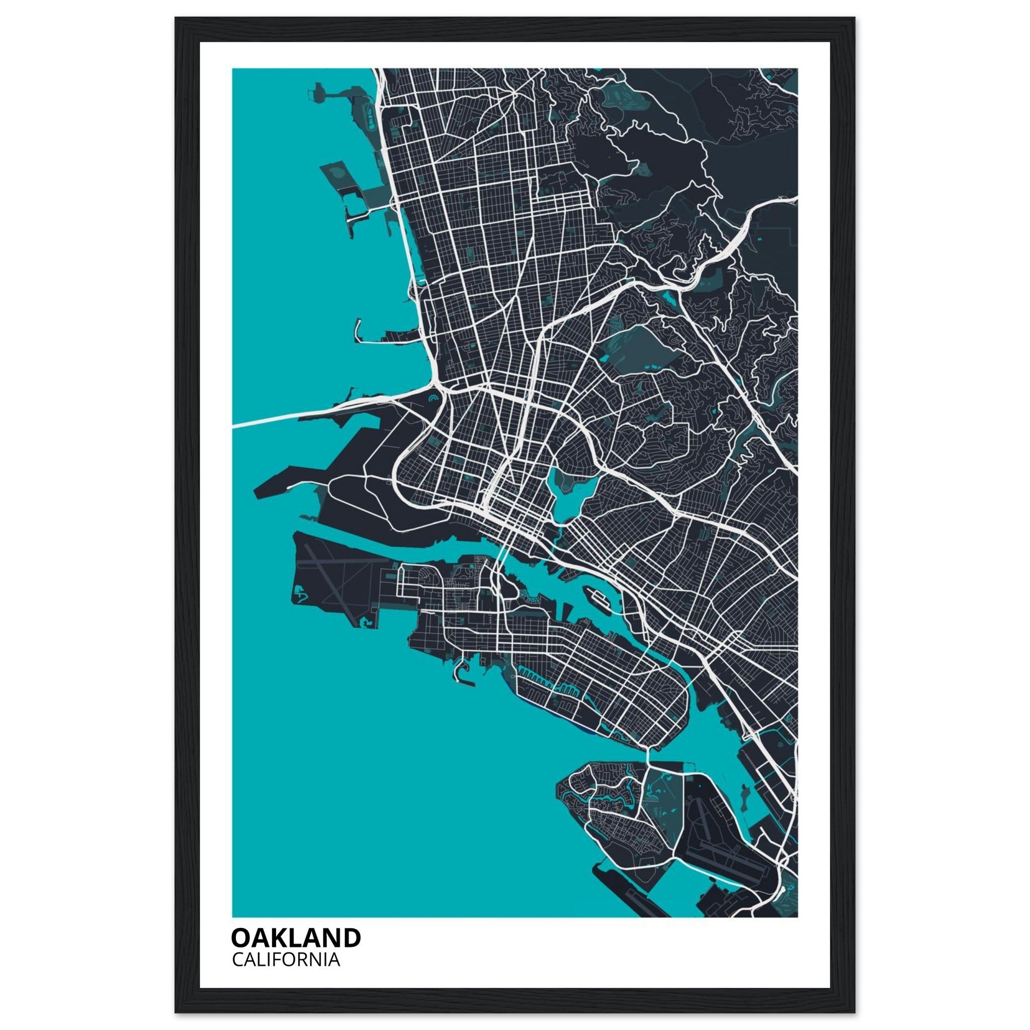 oakland map poster print