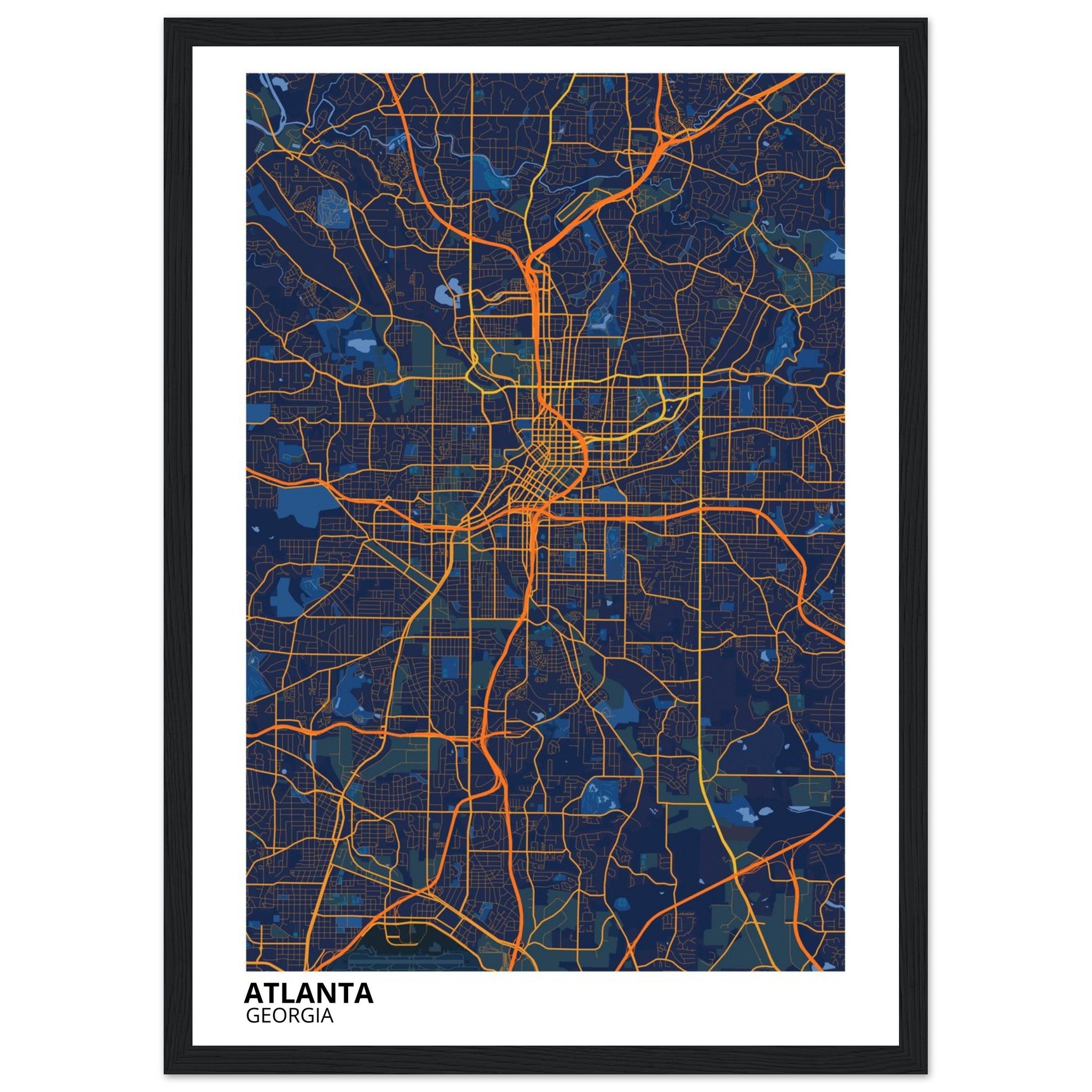 atlanta map poster print