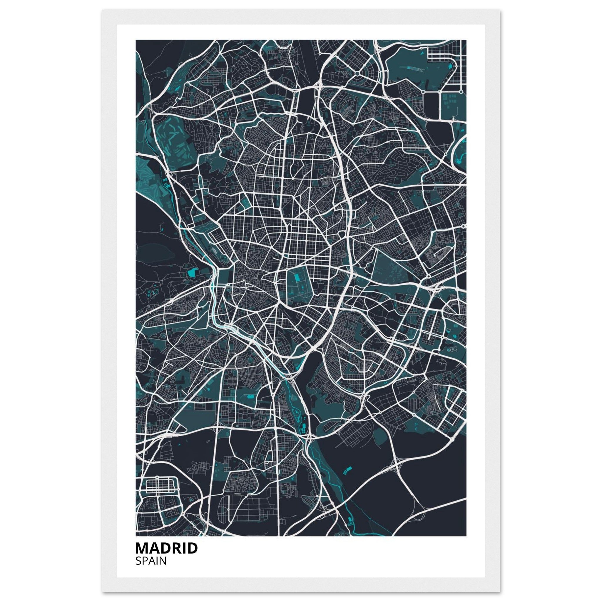 Madrid Spain City Map Poster | Custom Map Art Print - Ink And Atlas