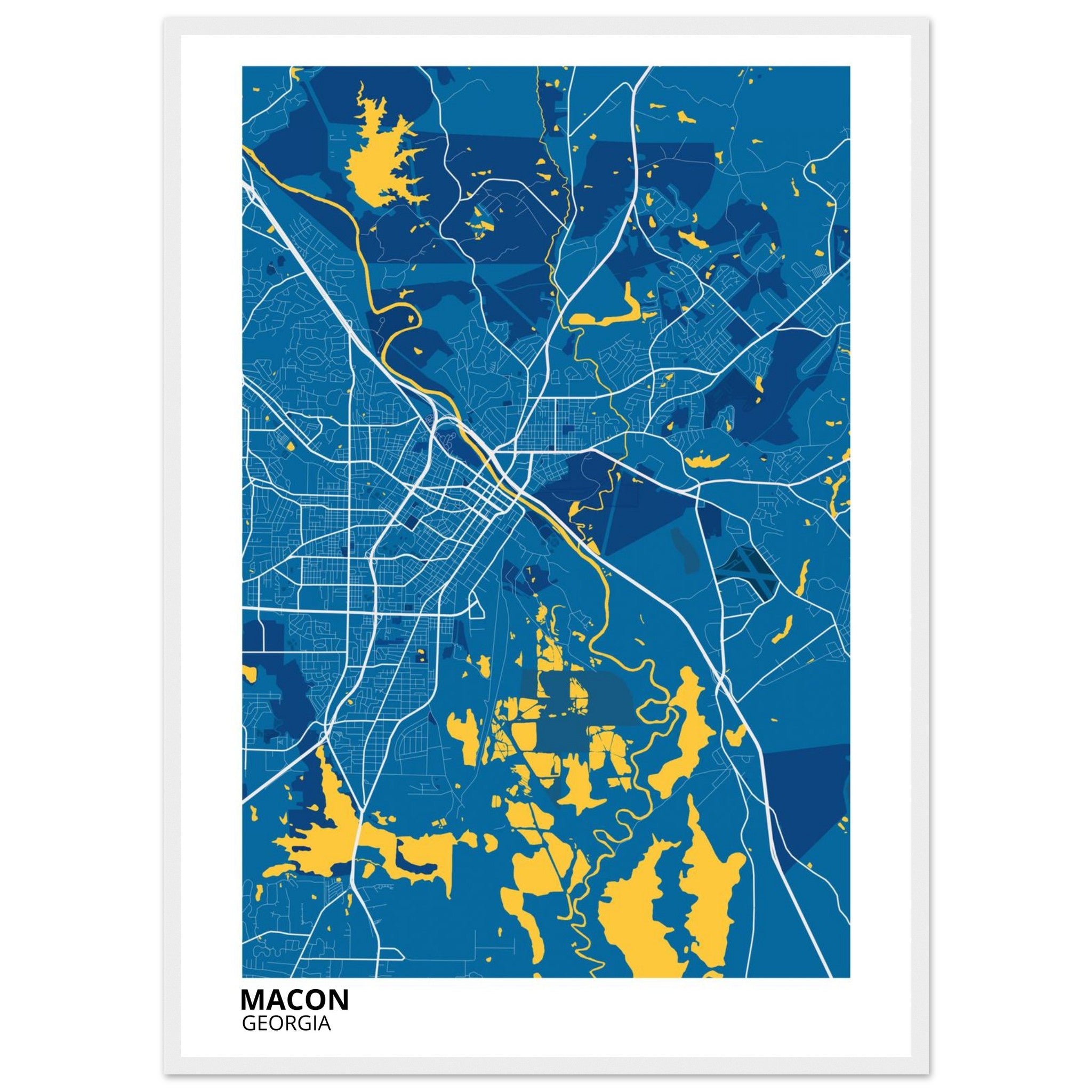 Macon Georgia City Map Poster | Custom Map Art Print - Ink And Atlas