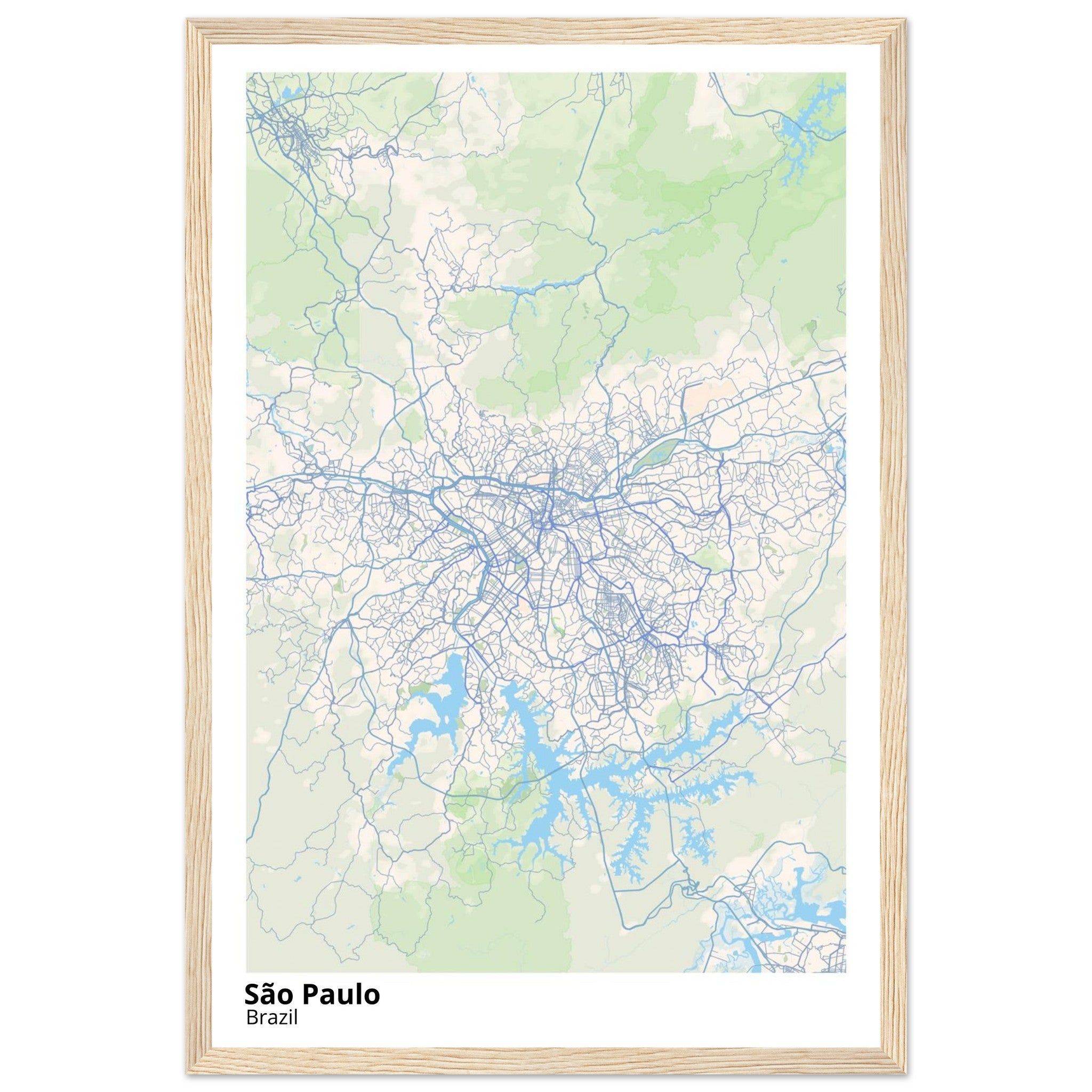 Sao Paulo Brazil City Map Poster | Custom Map Art Print - Ink And Atlas
