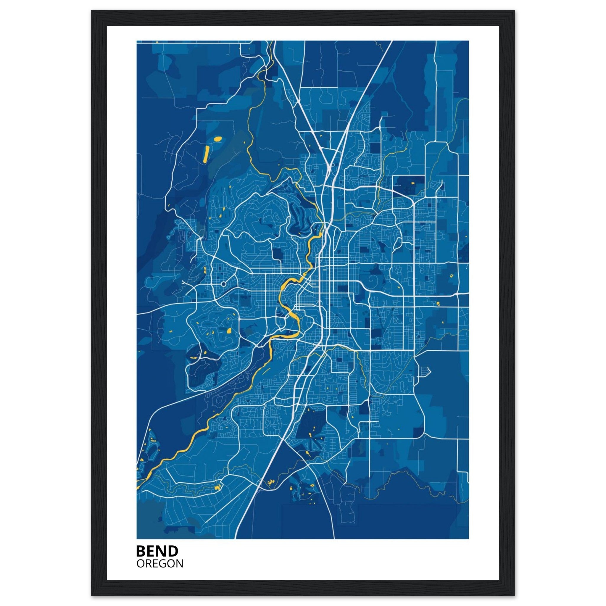 Bend Oregon City Map Poster | Custom Map Art Print - Ink And Atlas