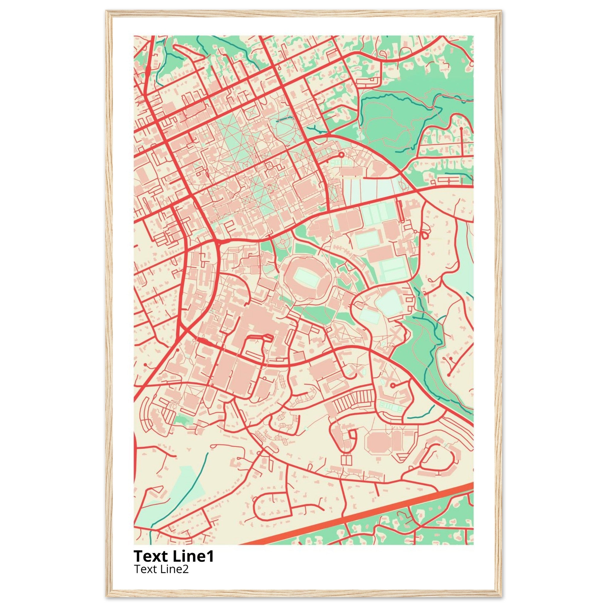 University of North Carolina at Chapel Hill Modern Campus Map Print - Ink And Atlas