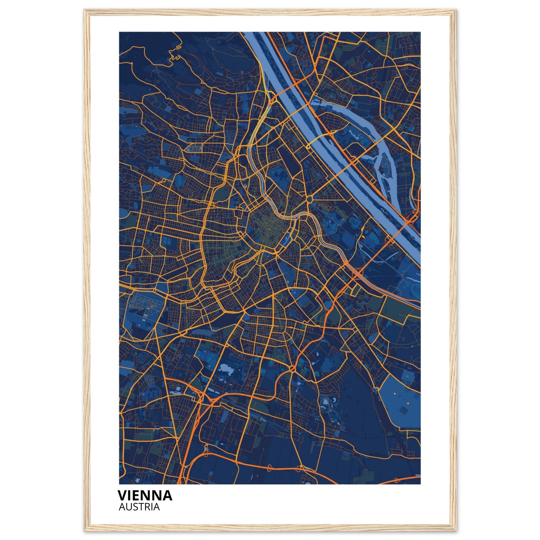 Vienna Austria City Map Poster | Custom Map Art Print - Ink And Atlas