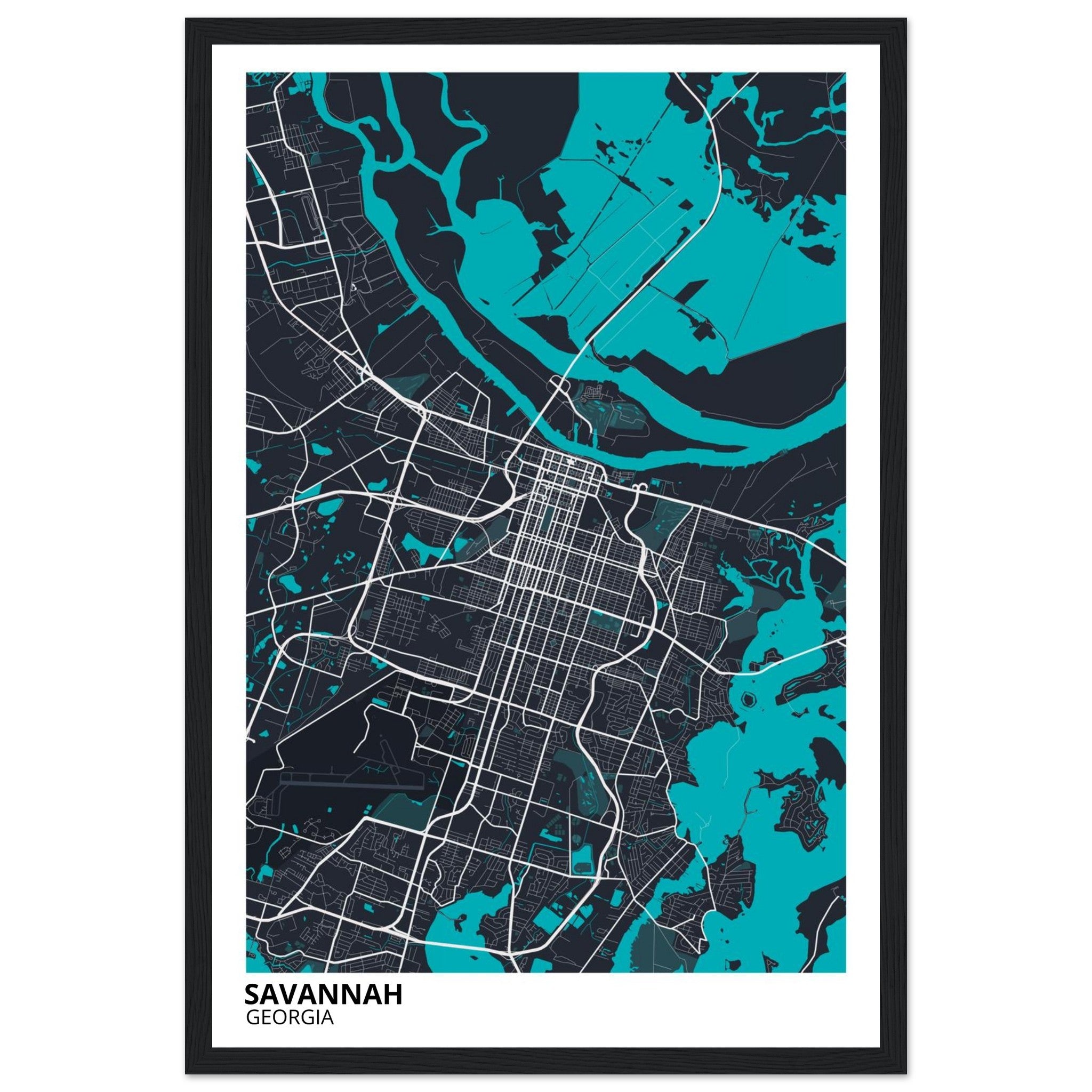 Savannah Georgia City Map Poster | Custom Map Art Print - Ink And Atlas