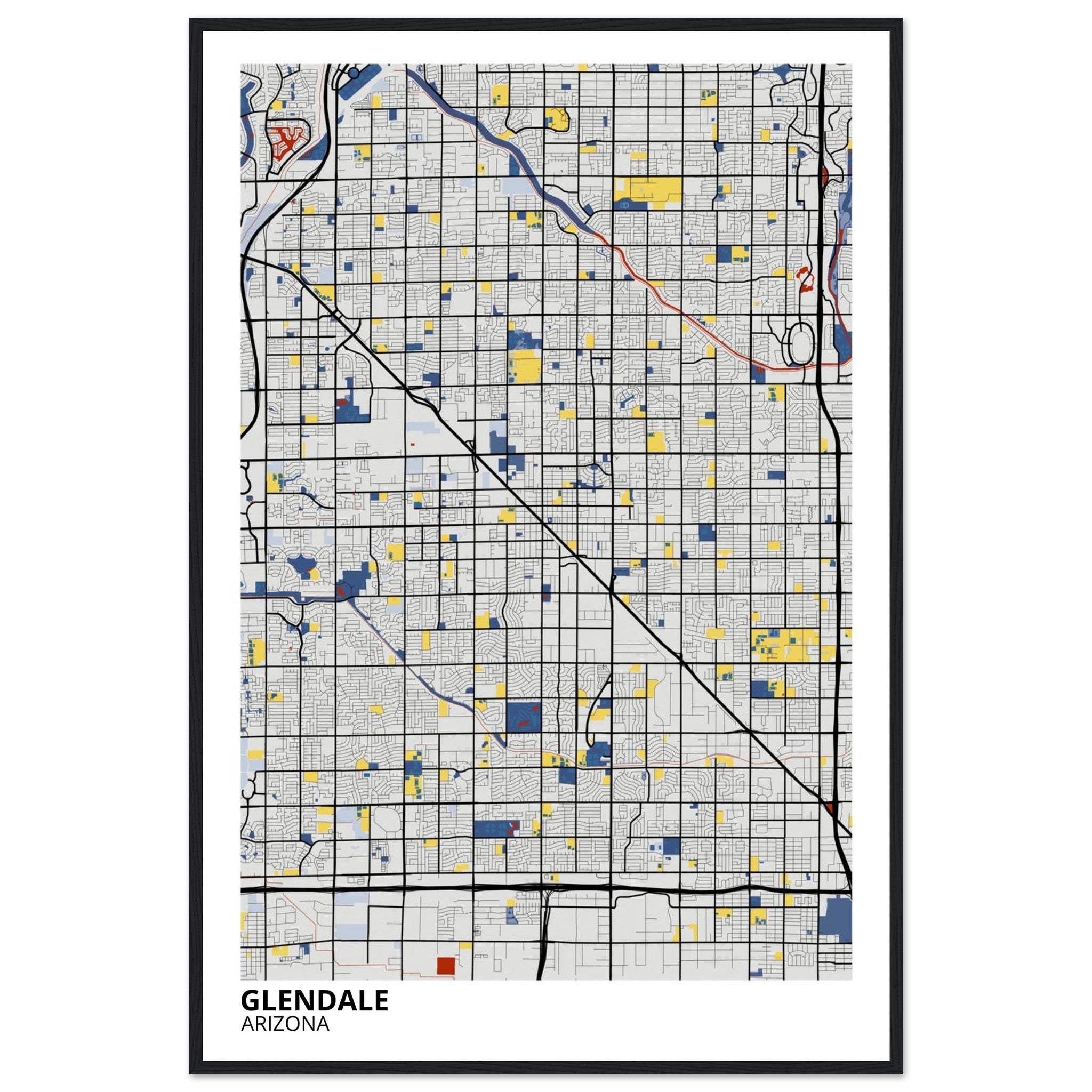 Glendale Arizona City Map Poster | Custom Map Art Print - Ink And Atlas