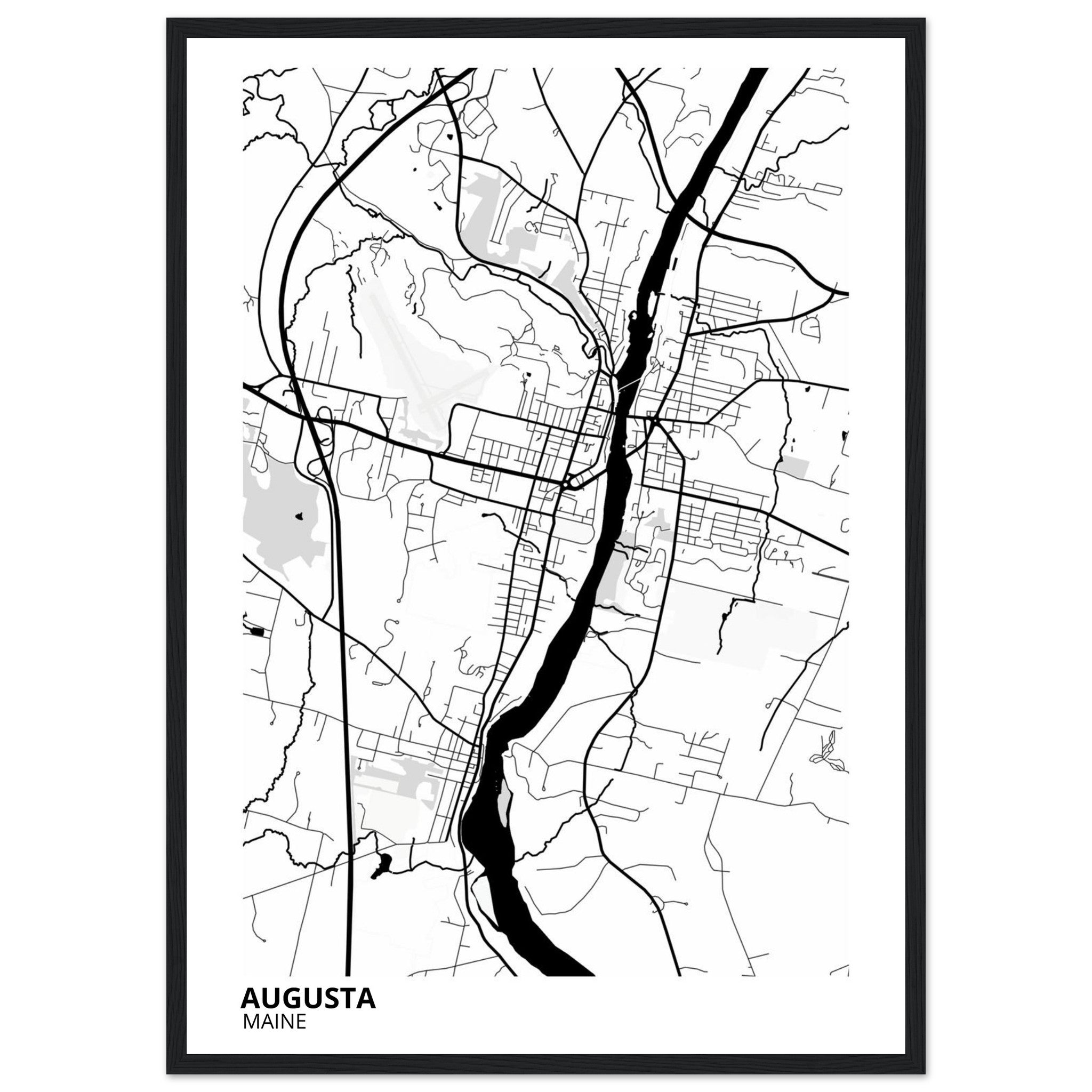 augusta map poster print