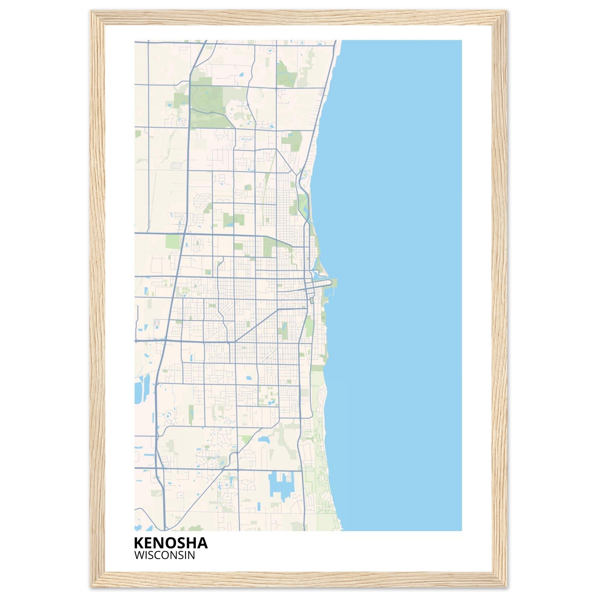 Kenosha Wisconsin City Map Poster | Custom Map Art Print - Ink And Atlas