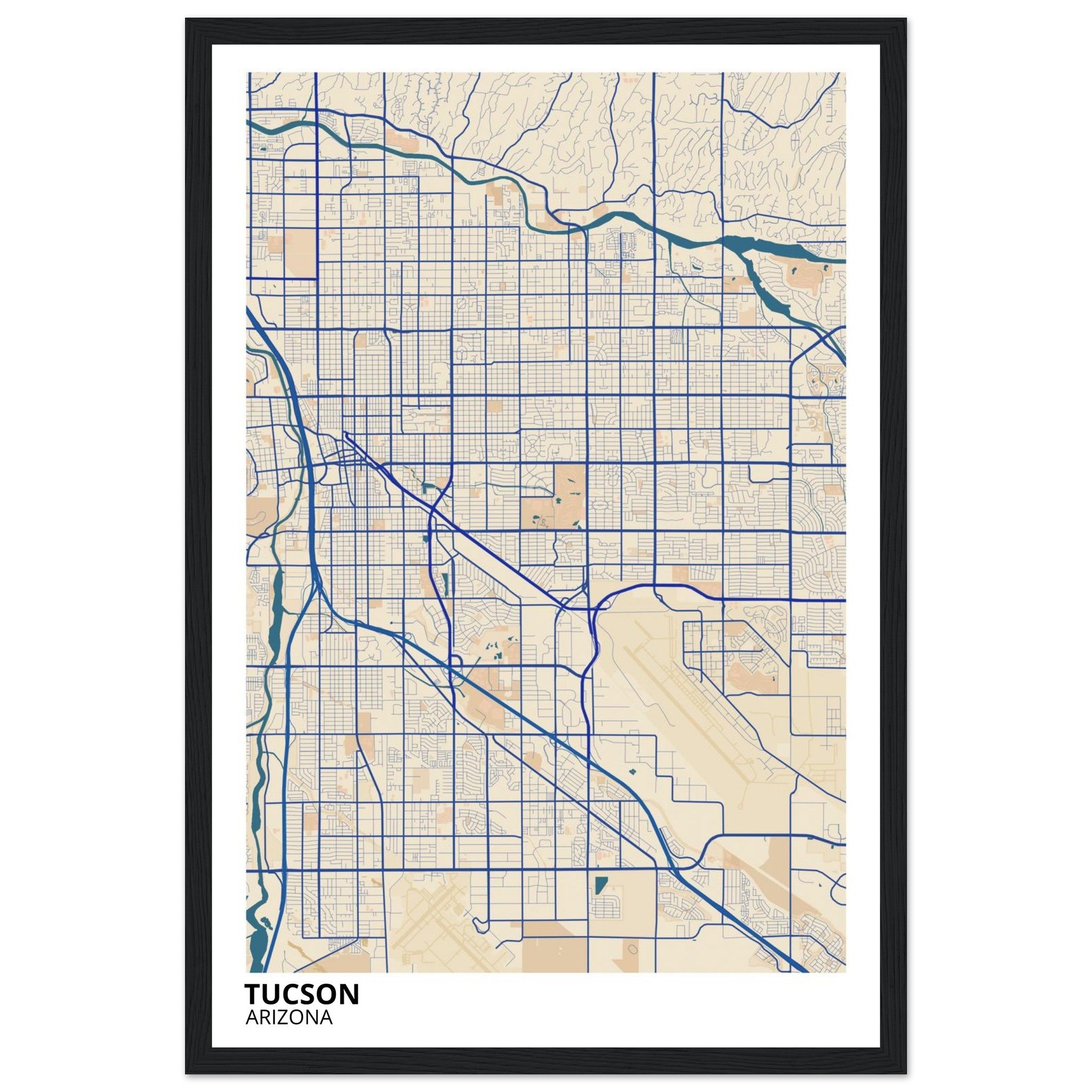 tucson map poster print