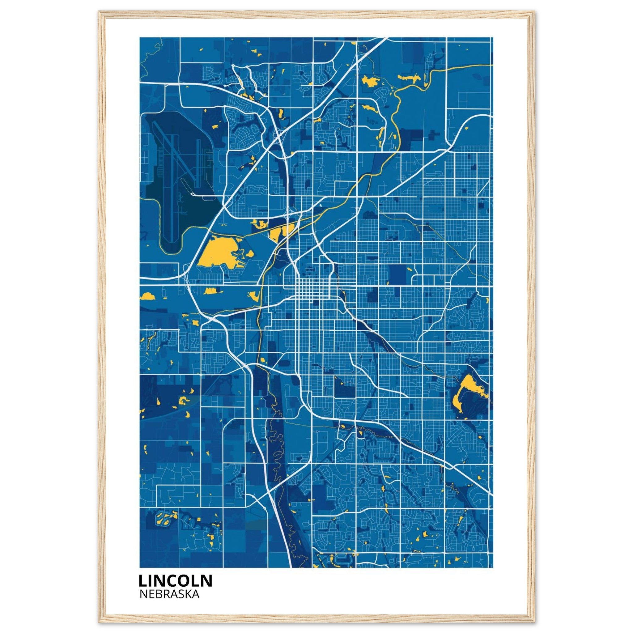 lincoln map poster print
