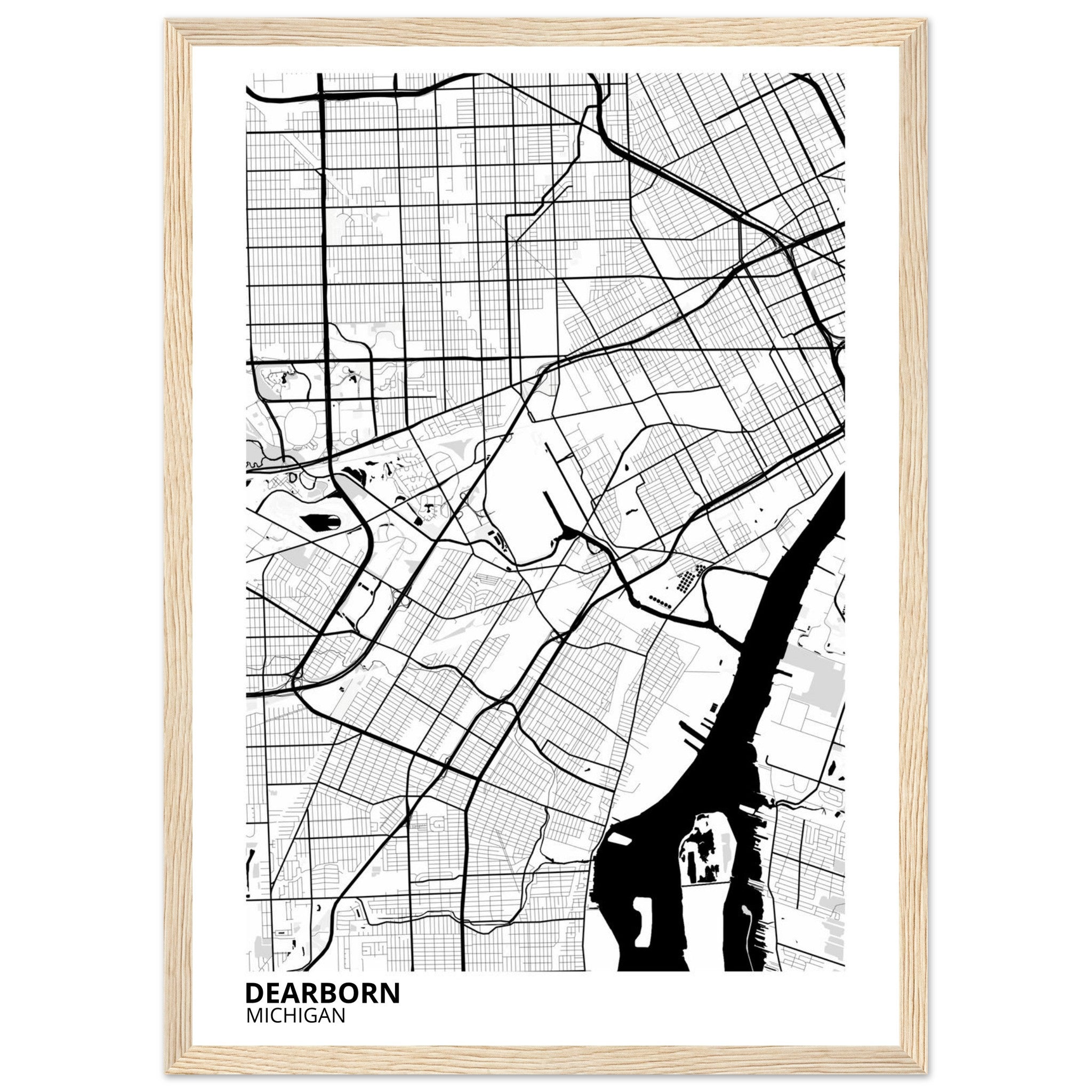 Dearborn Michigan City Map Poster | Custom Map Art Print - Ink And Atlas