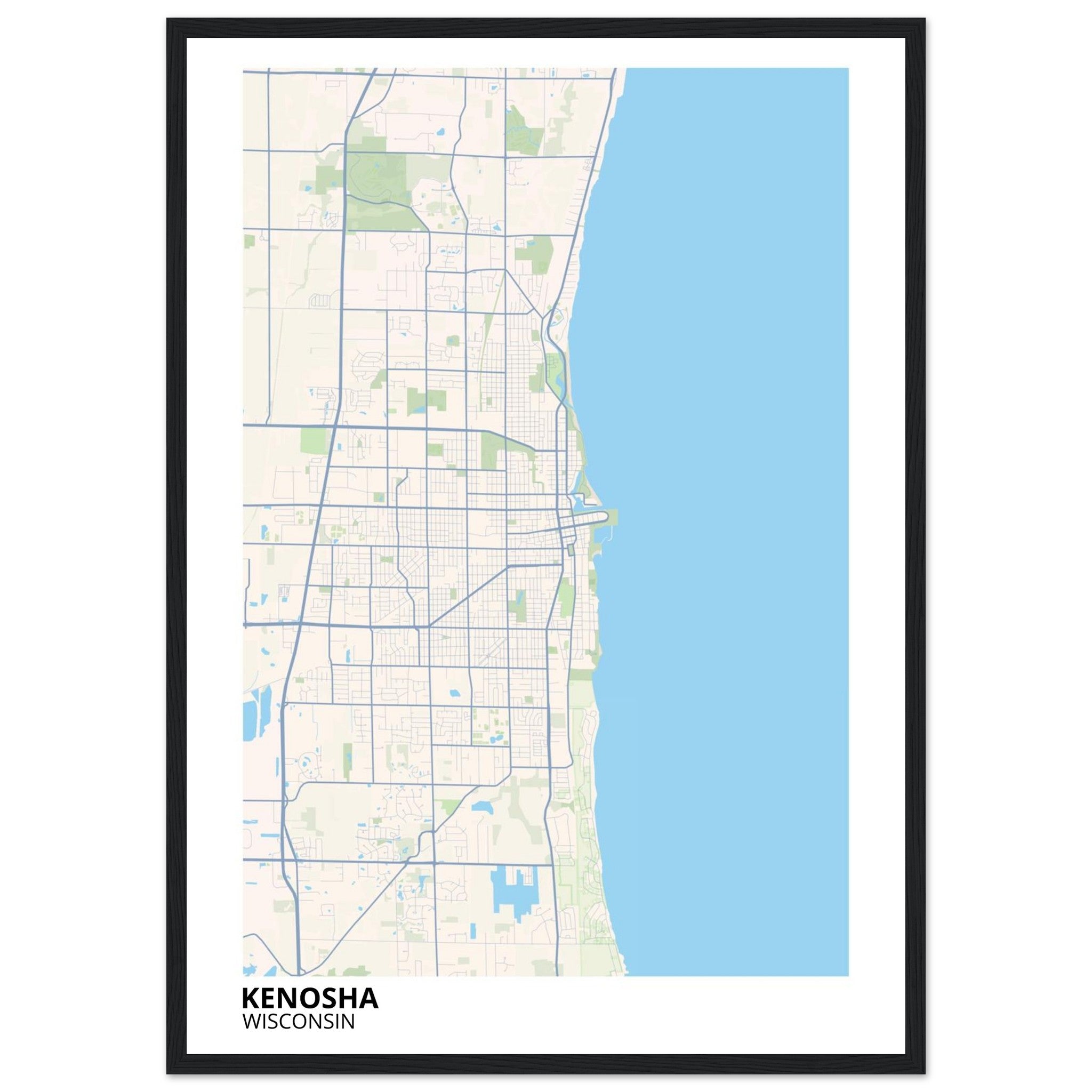 Kenosha Wisconsin City Map Poster | Custom Map Art Print - Ink And Atlas