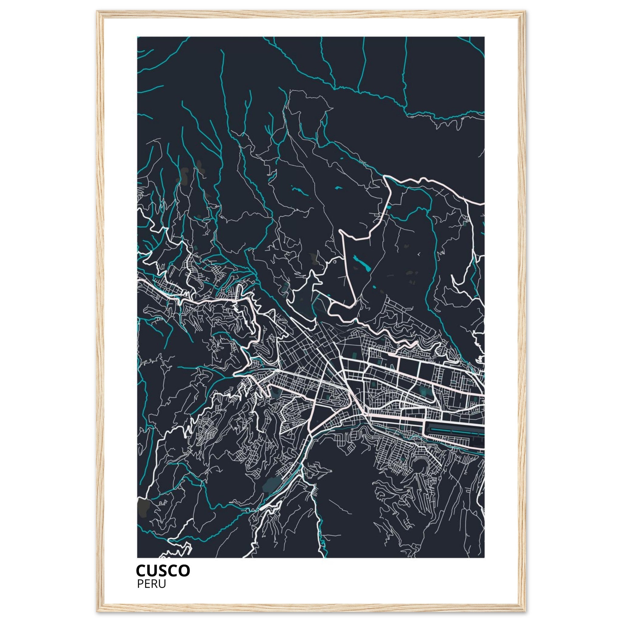 Cusco Peru City Map Poster | Custom Map Art Print - Ink And Atlas
