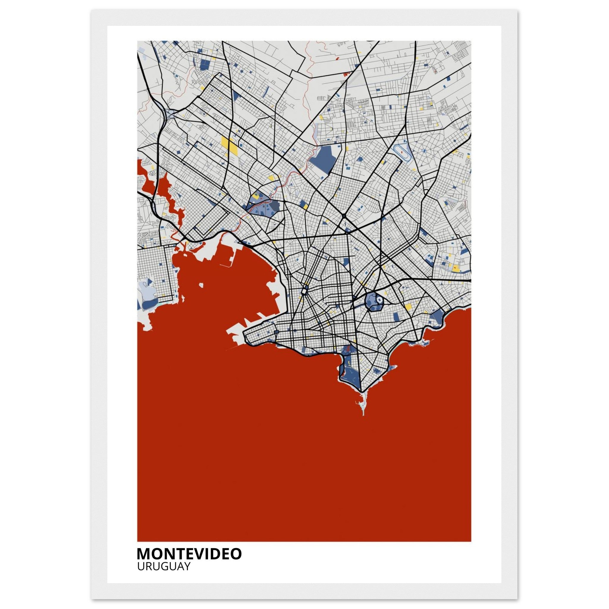 Montevideo Uruguay City Map Poster | Custom Map Art Print - Ink And Atlas