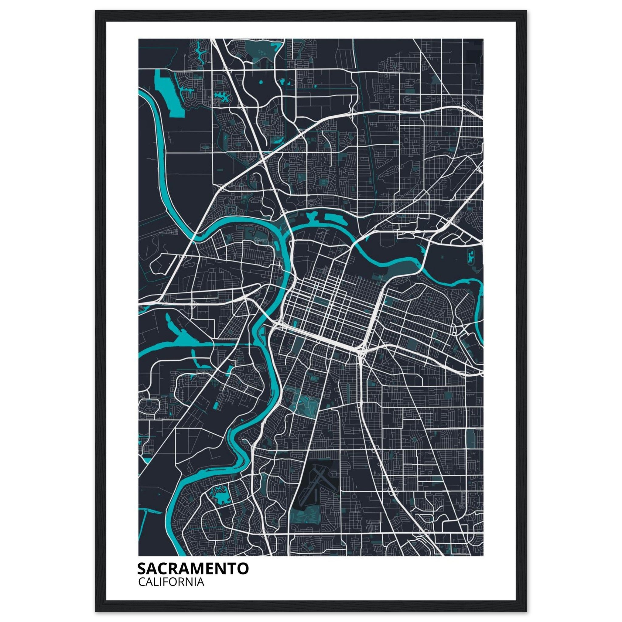 sacramento map poster print