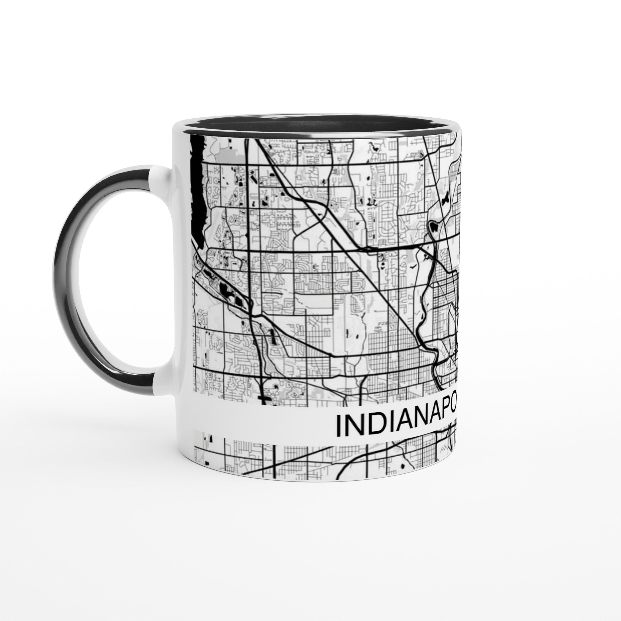 Indianapolis Indiana Modern City Map Mug (11oz) - Ink And Atlas