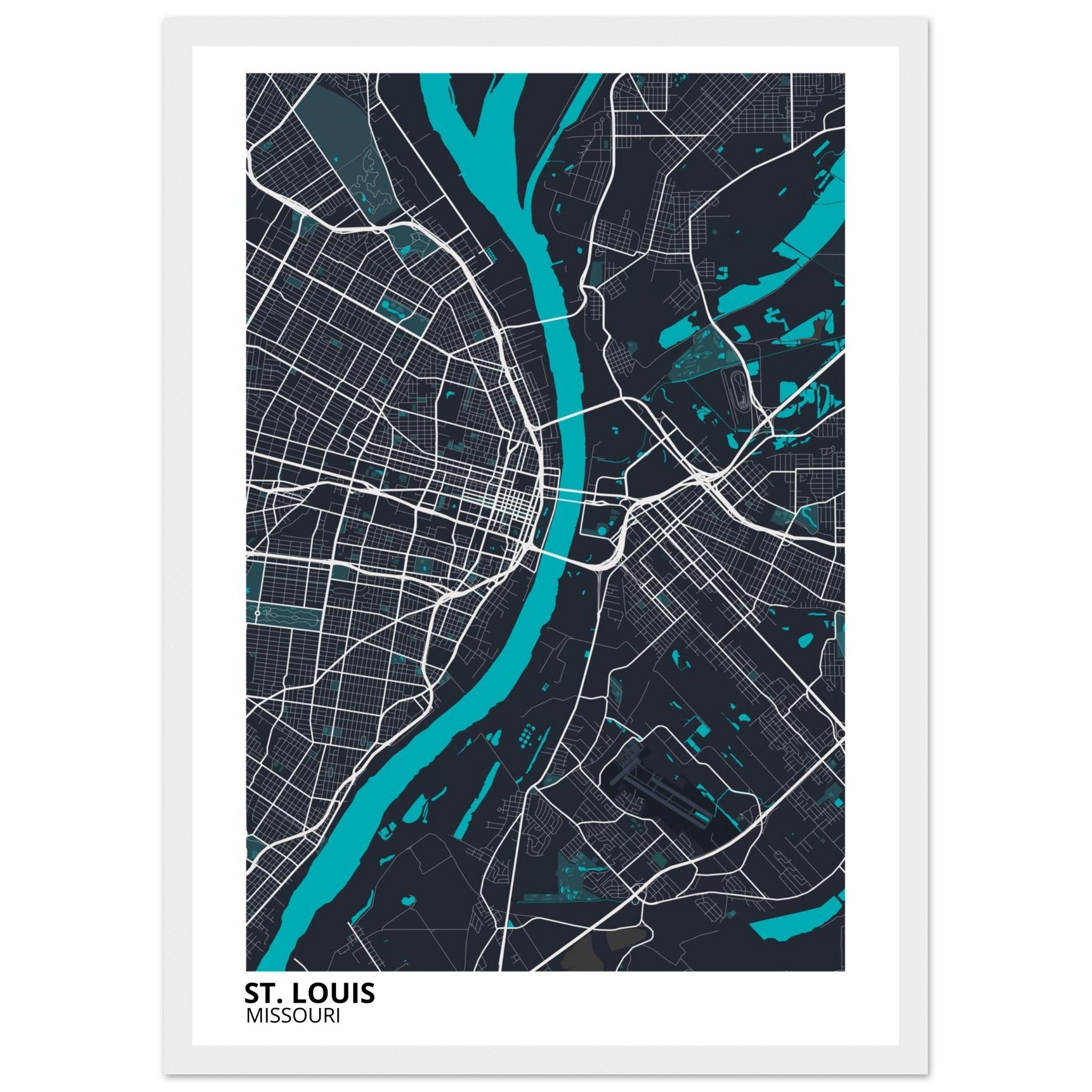 st louis map poster print