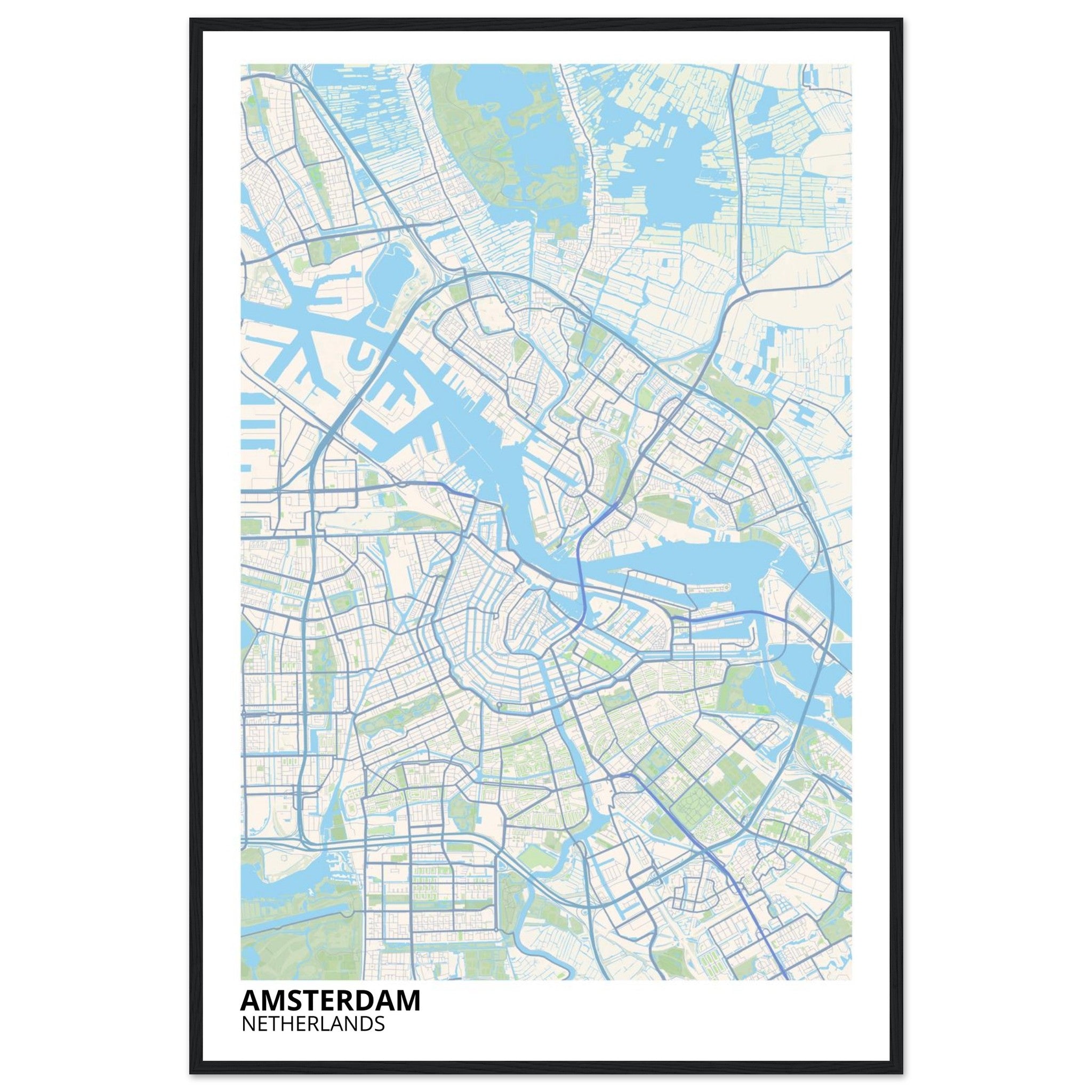 Amsterdam Netherlands City Map Poster | Custom Map Art Print - Ink And Atlas