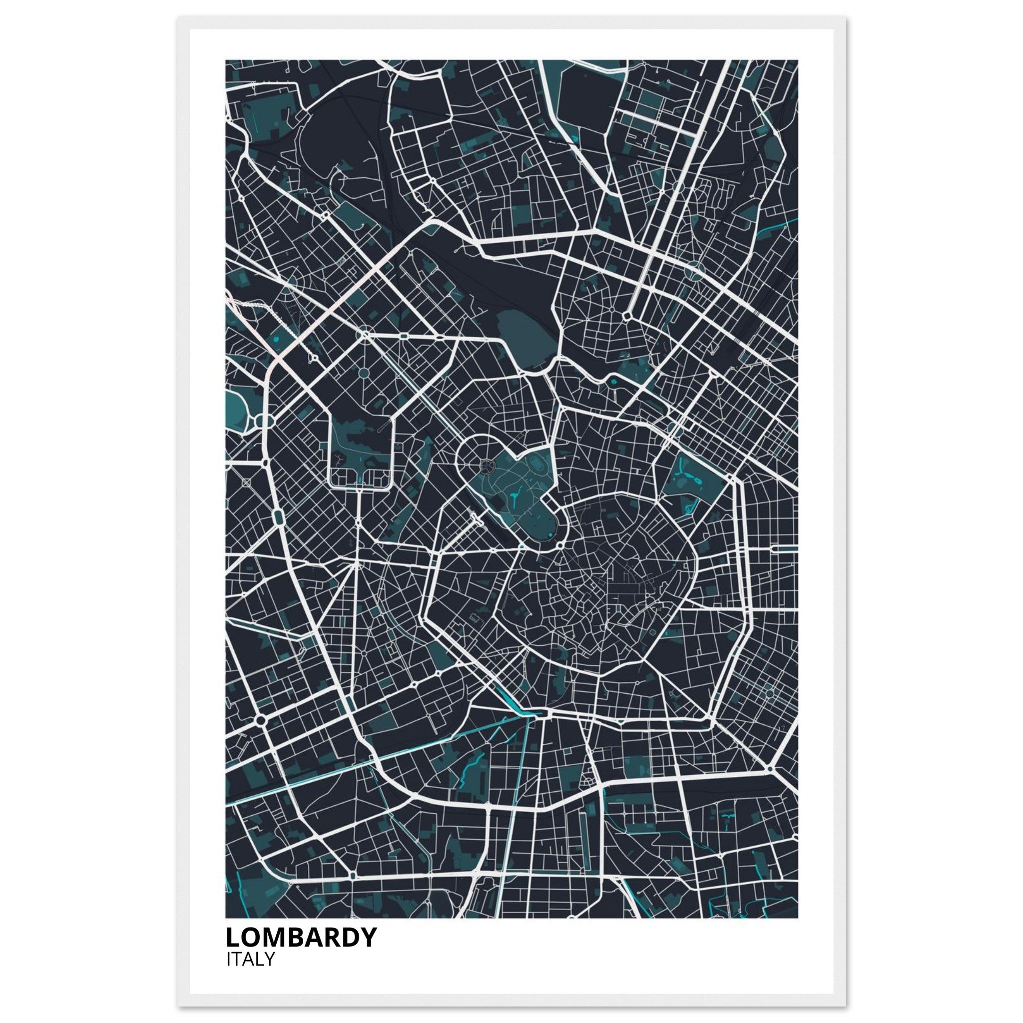 Lombardy Italy City Map Poster | Custom Map Art Print - Ink And Atlas