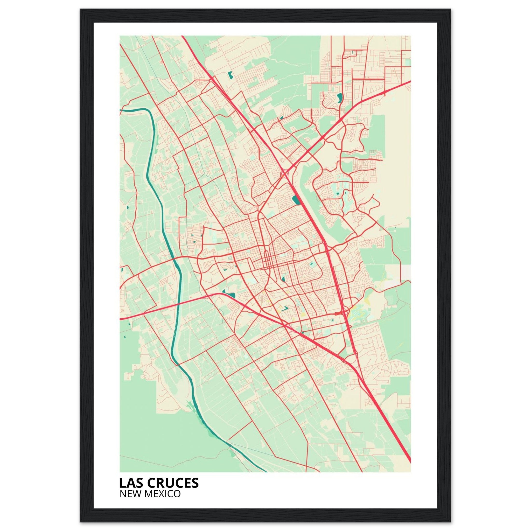 Las Cruces New Mexico City Map Poster | Custom Map Art Print - Ink And Atlas