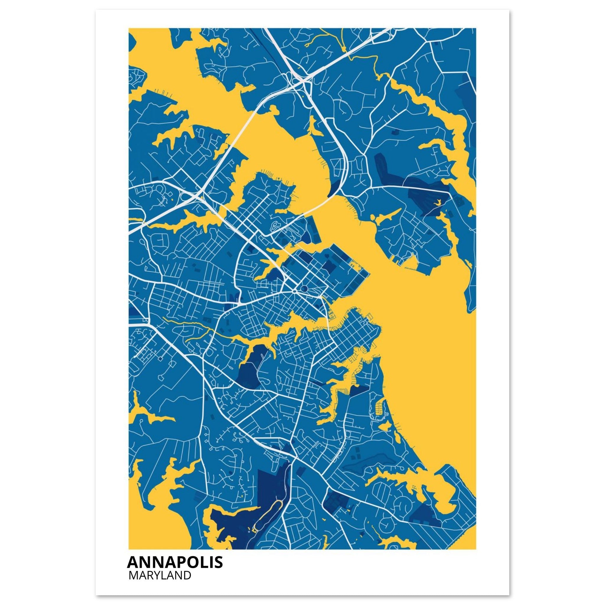 annapolis map poster print