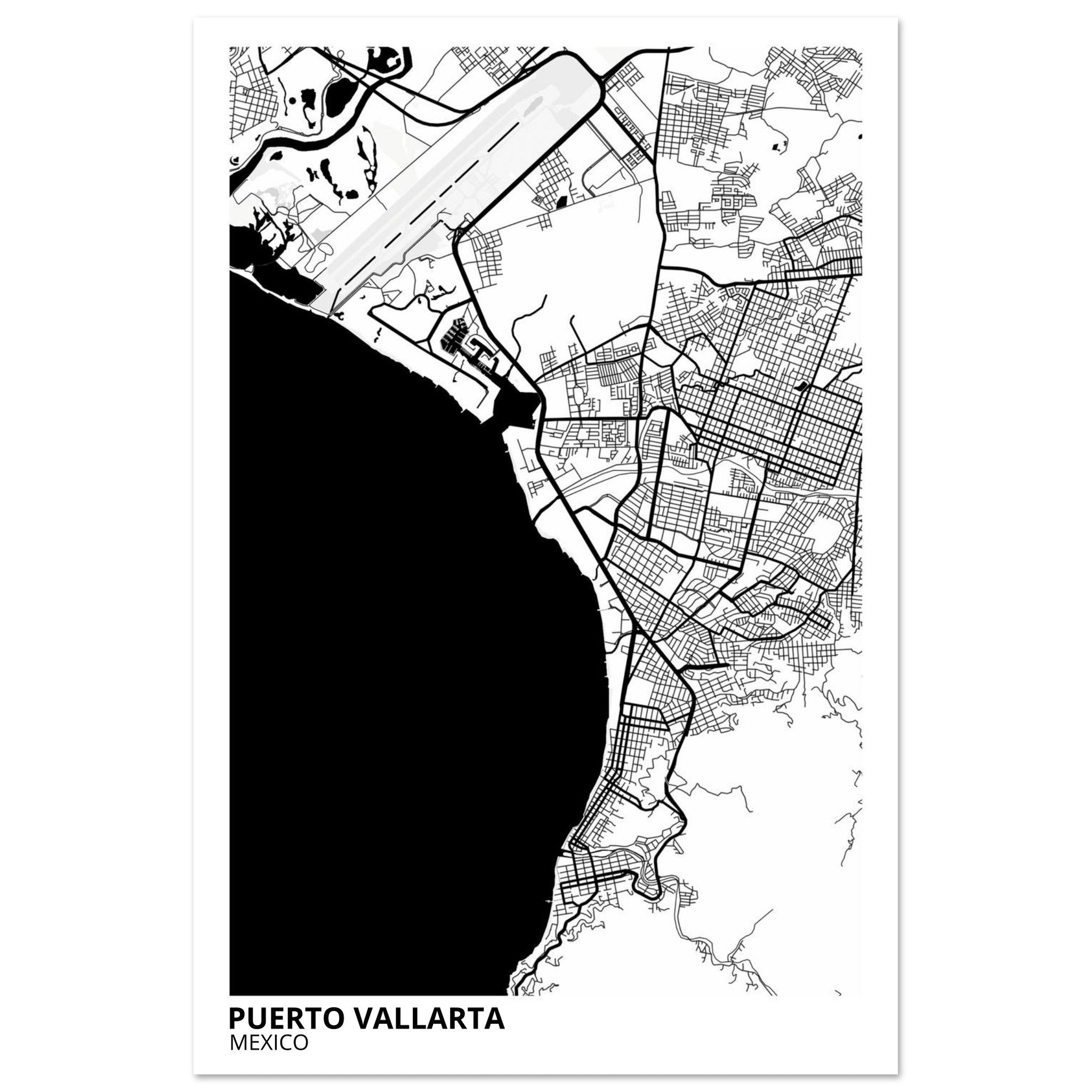 Puerto Vallarta City Map Poster | Custom Map Art Print - Ink And Atlas