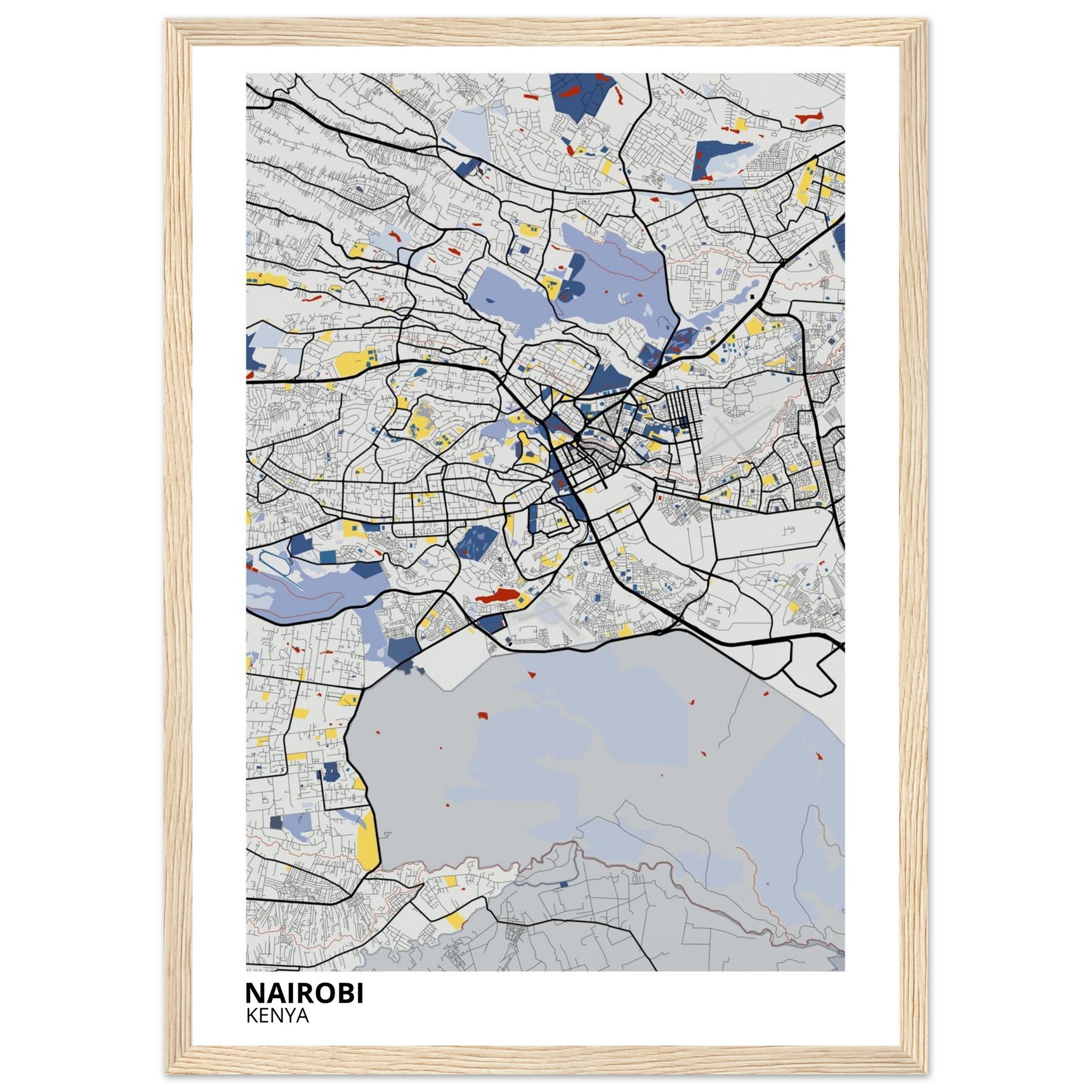 Nairobi Kenya City Map Poster | Custom Map Art Print - Ink And Atlas