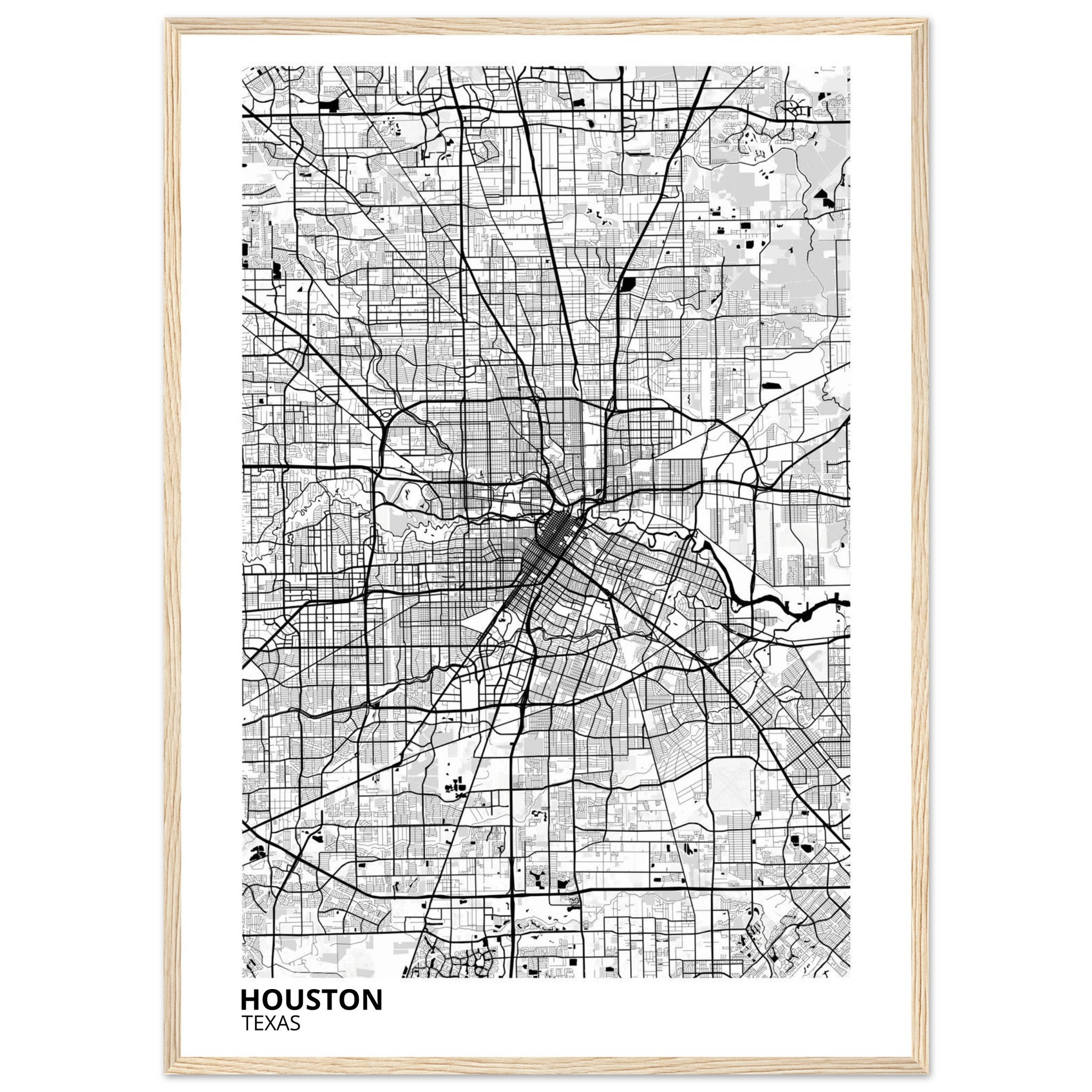 houston map poster print
