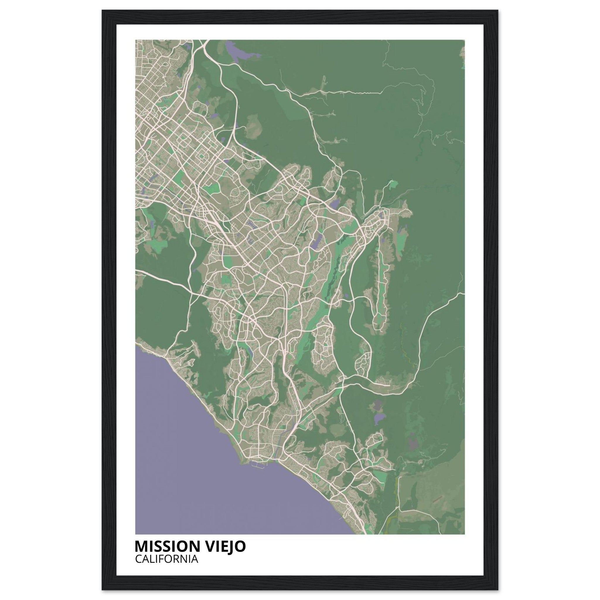 mission viejo map poster print
