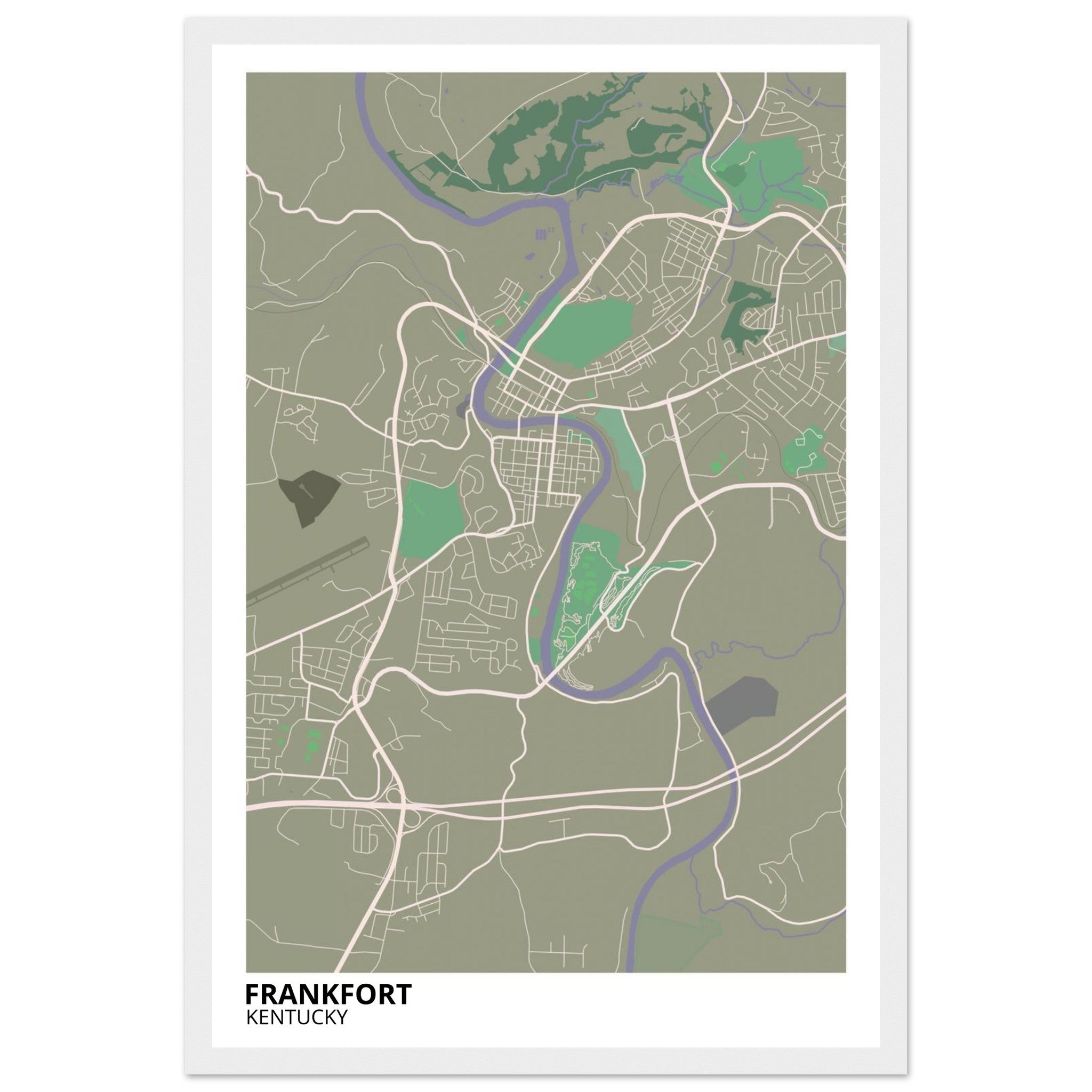 frankfort map poster print
