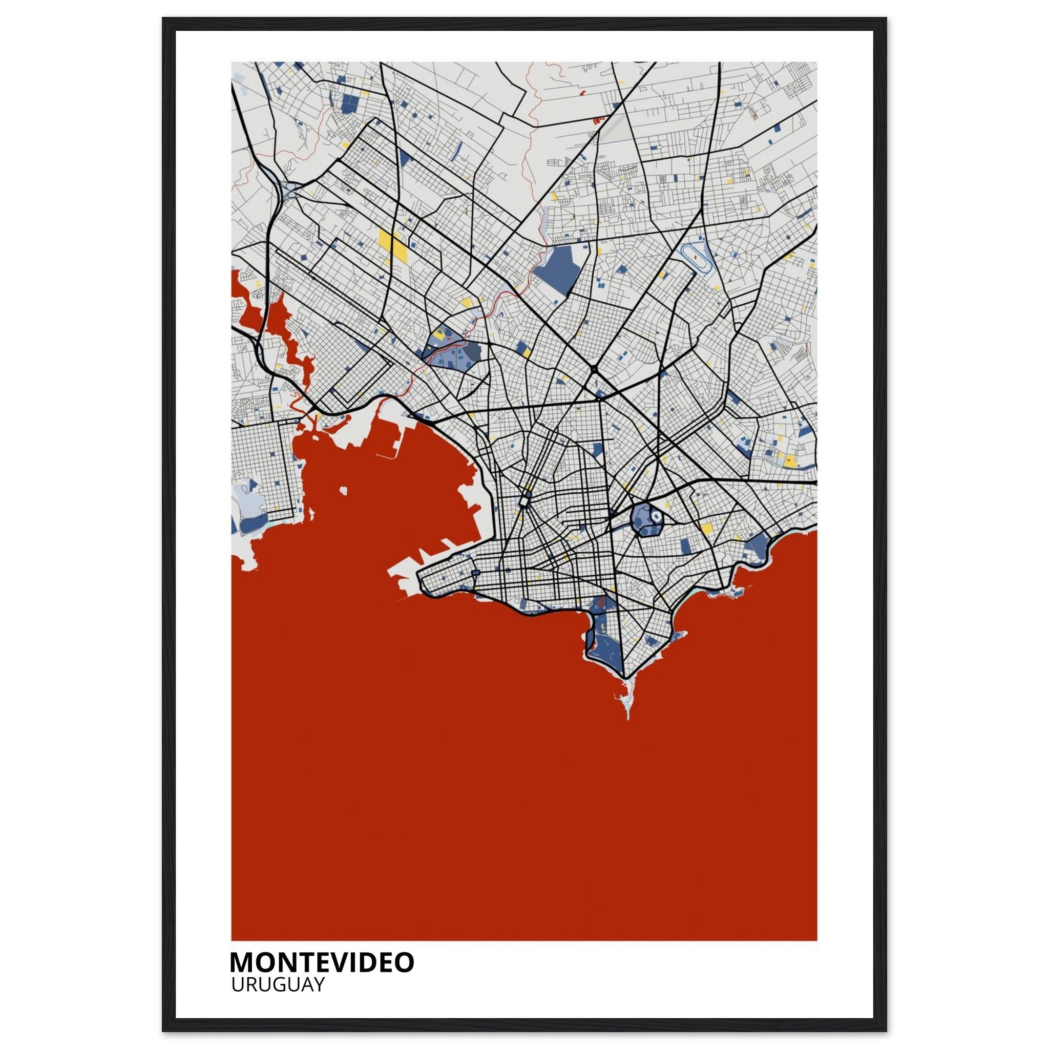Montevideo Uruguay City Map Poster | Custom Map Art Print - Ink And Atlas