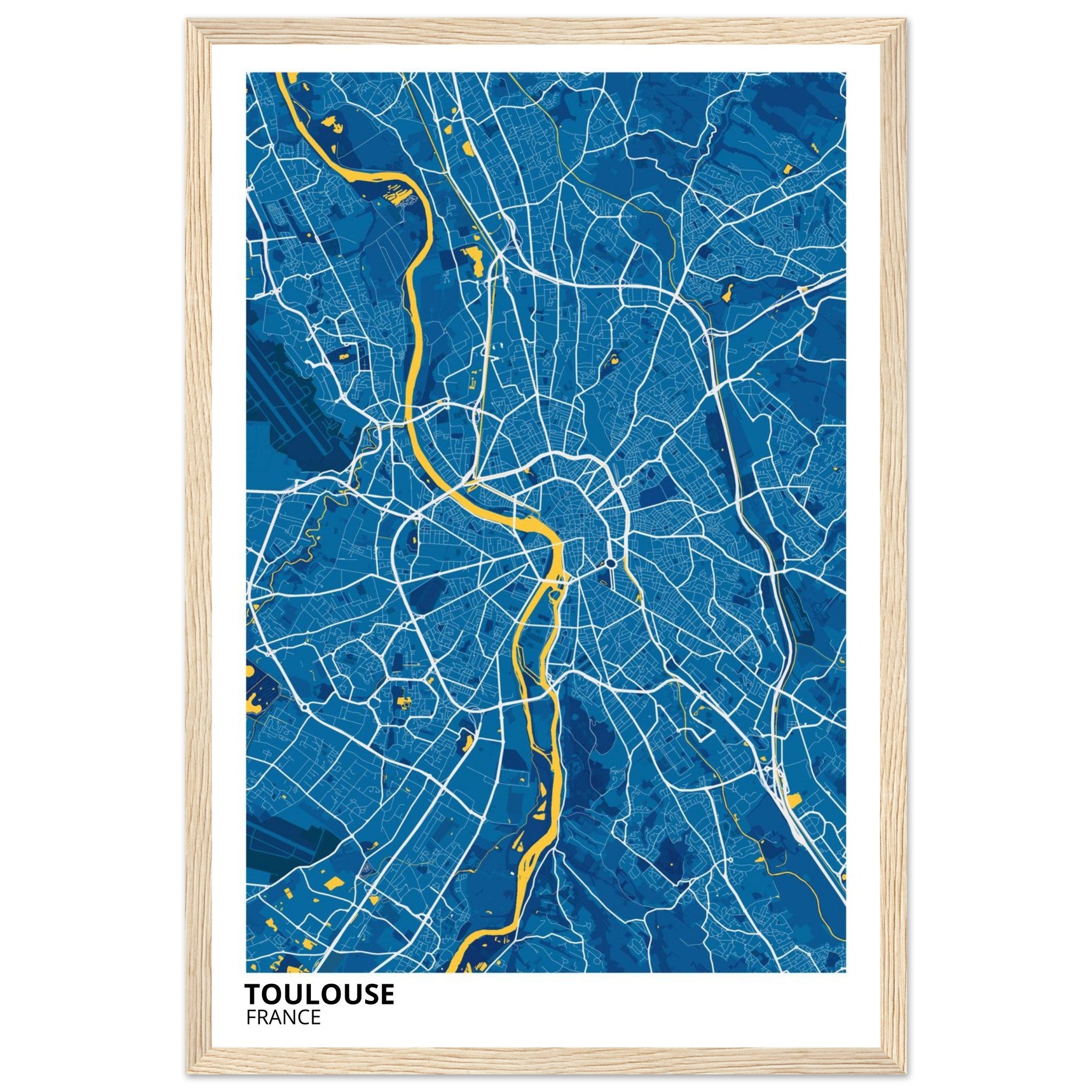 Toulouse France City Map Poster | Custom Map Art Print - Ink And Atlas