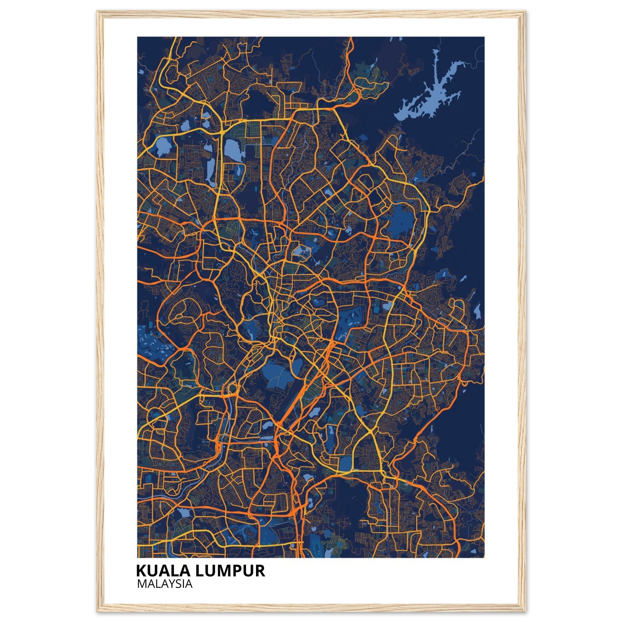Kuala Lumpur Malaysia City Map Poster | Custom Map Art Print - Ink And Atlas