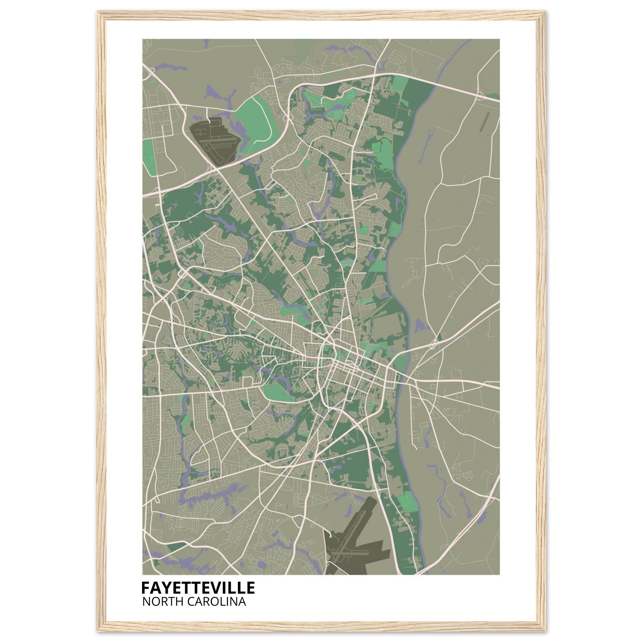 Fayetteville North Carolina City Map Poster | Custom Map Art Print - Ink And Atlas
