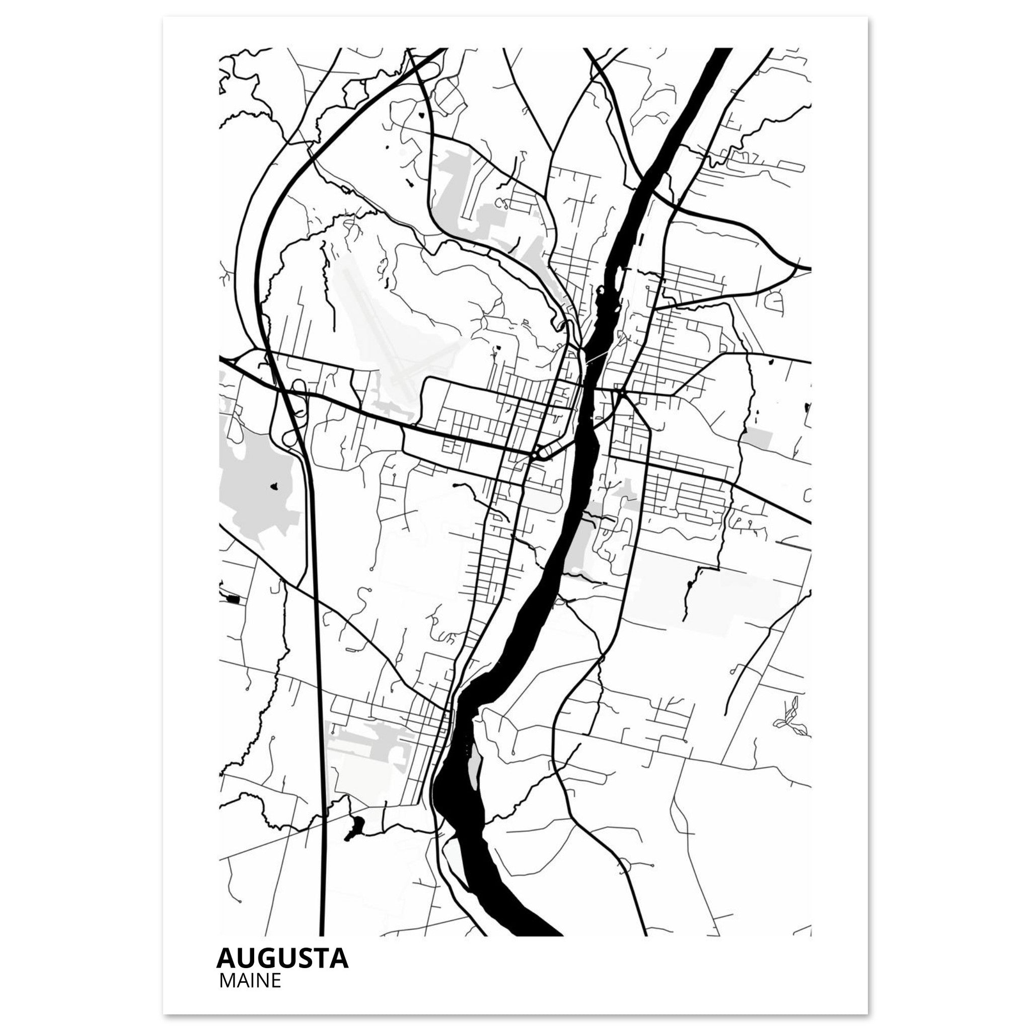 augusta map poster print