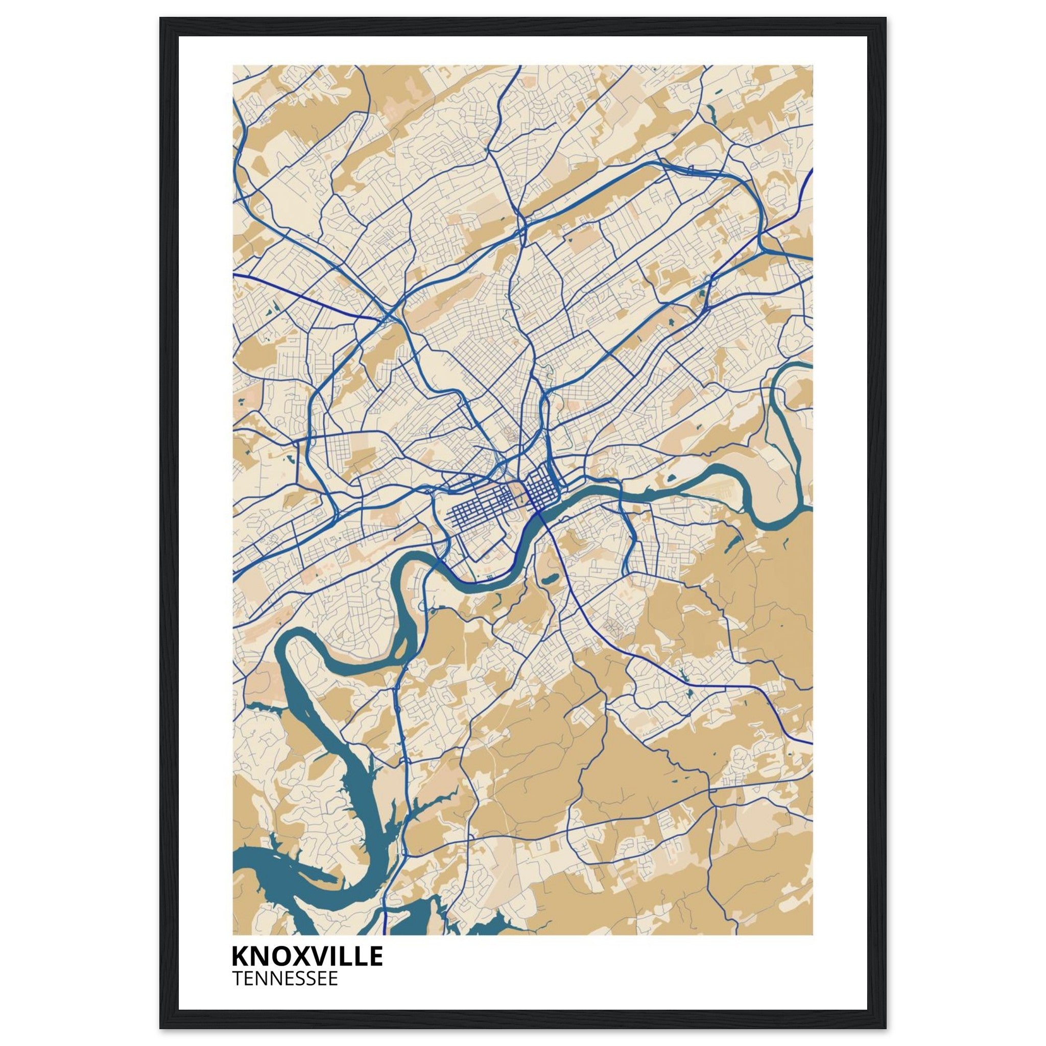 knoxville map poster print
