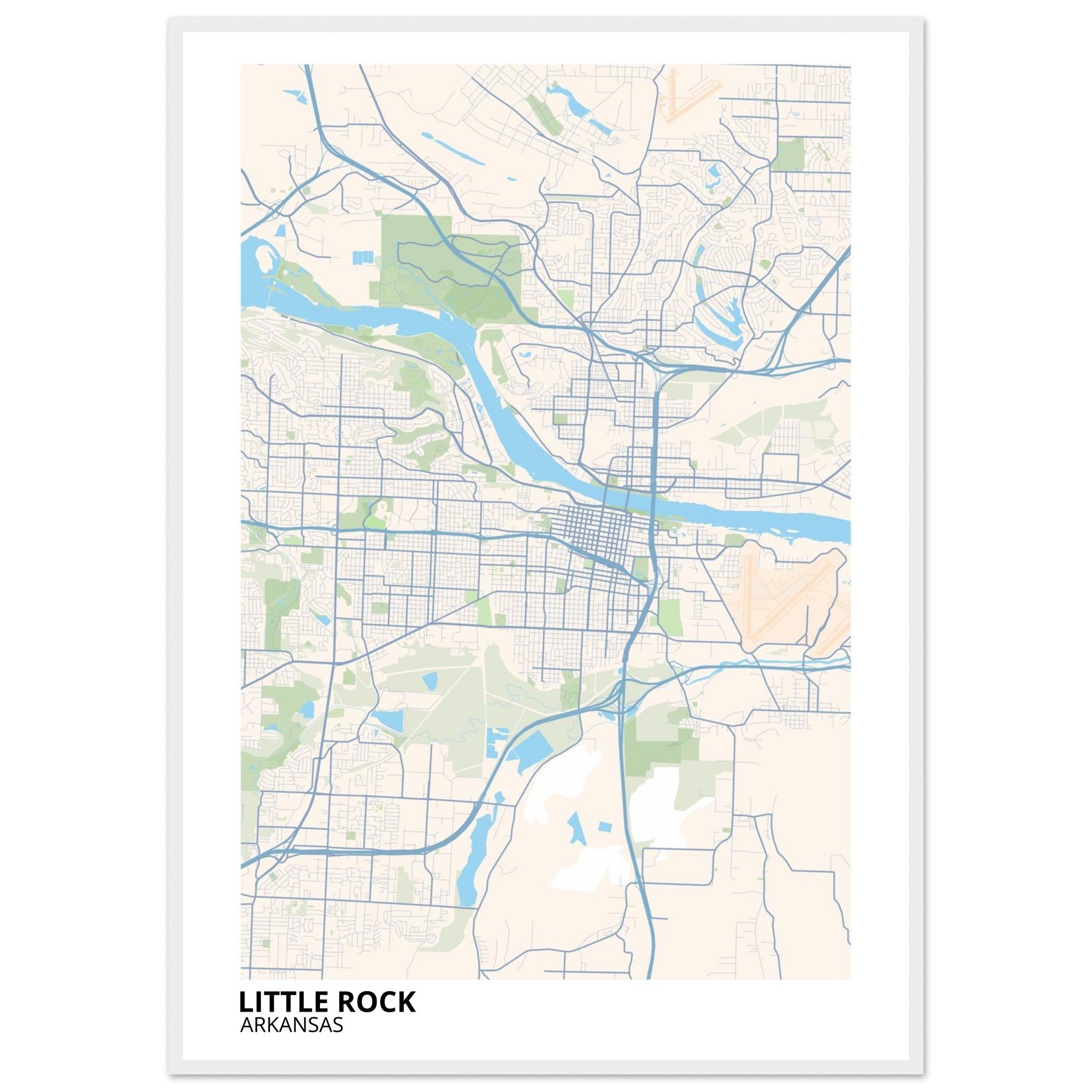little rock map poster print