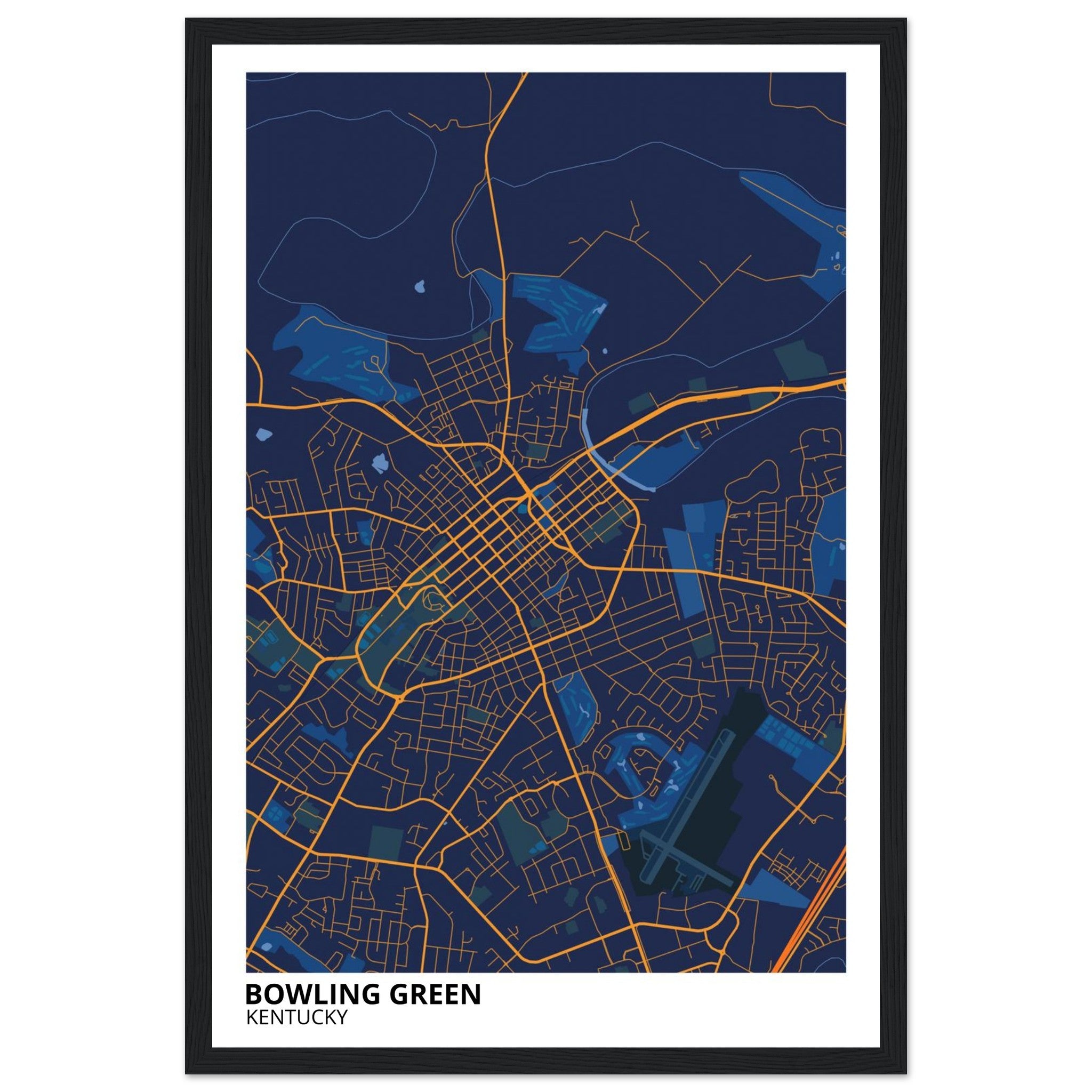Bowling Green Kentucky City Map Poster | Custom Map Art Print - Ink And Atlas