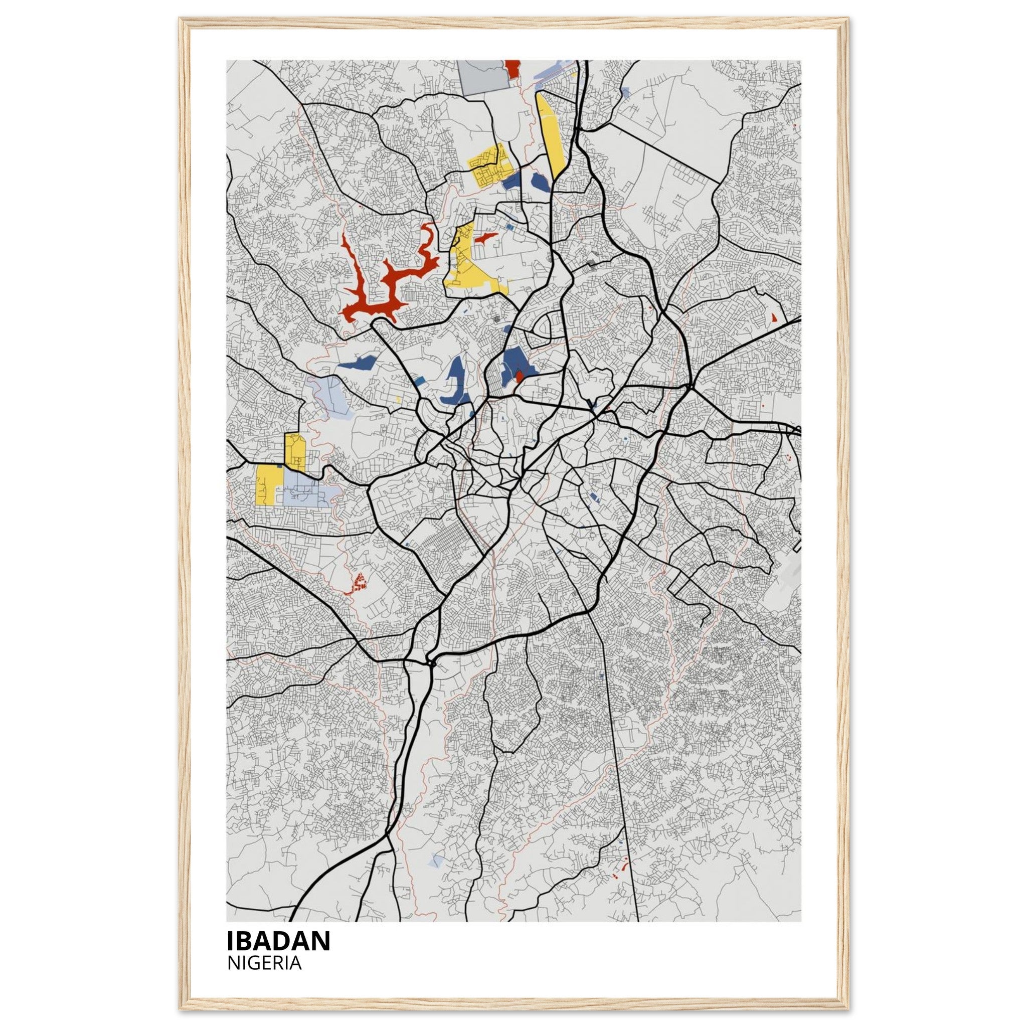 Ibadan Nigeria City Map Poster | Custom Map Art Print - Ink And Atlas