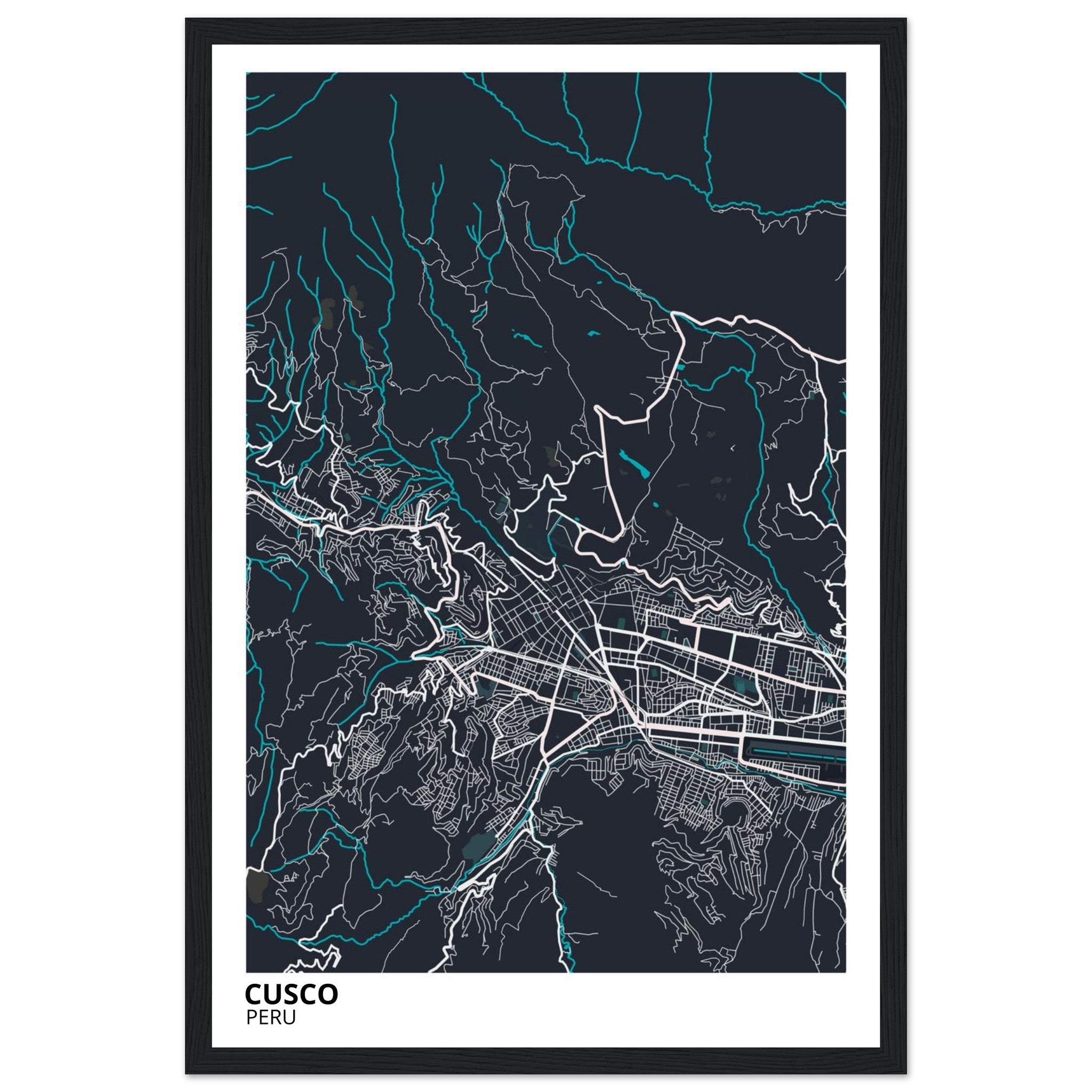 Cusco Peru City Map Poster | Custom Map Art Print - Ink And Atlas