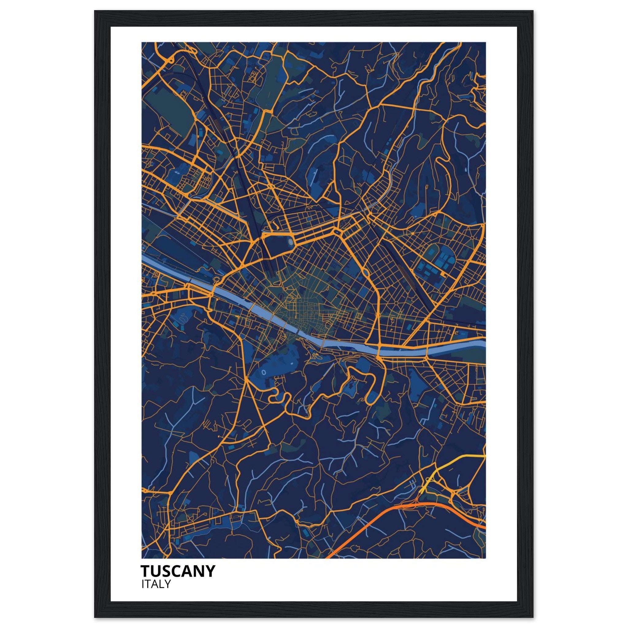 Tuscany Italy City Map Poster | Custom Map Art Print - Ink And Atlas