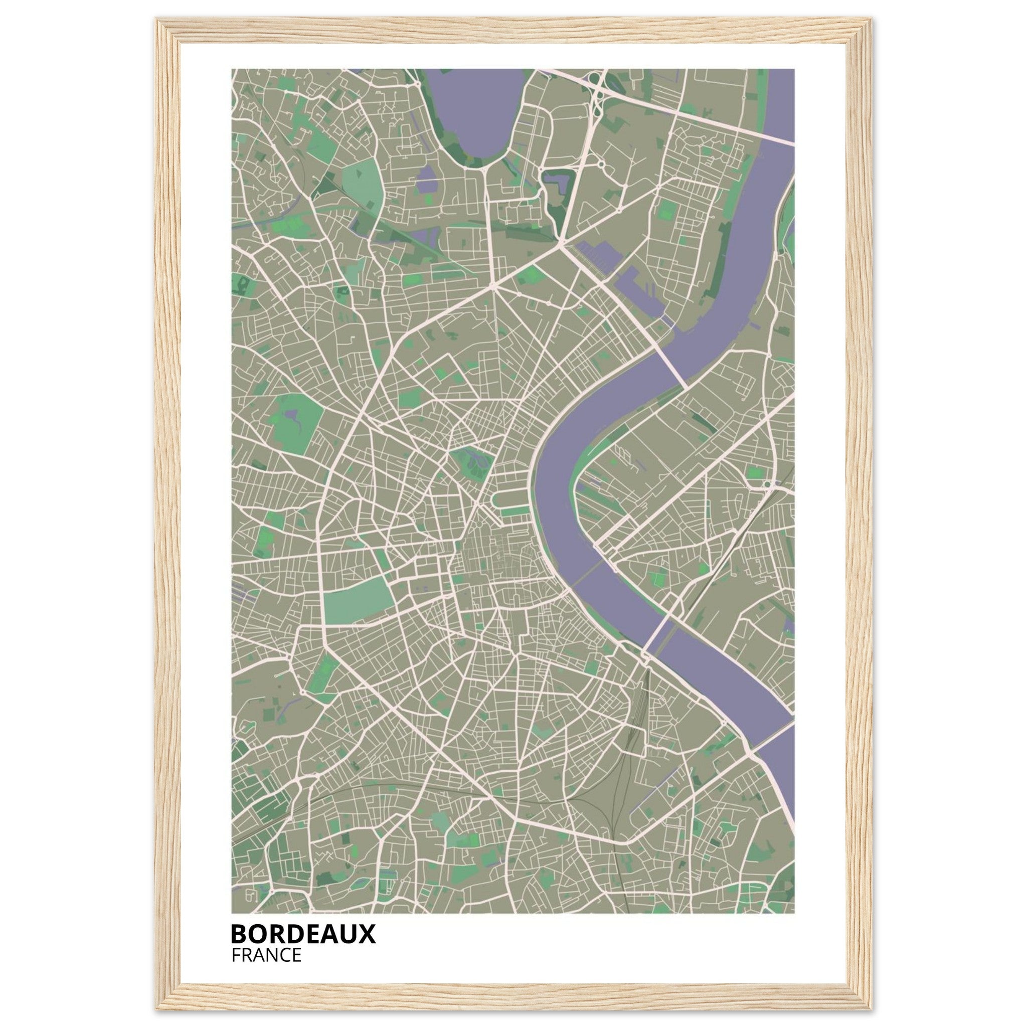 Bordeaux France City Map Poster | Custom Map Art Print - Ink And Atlas