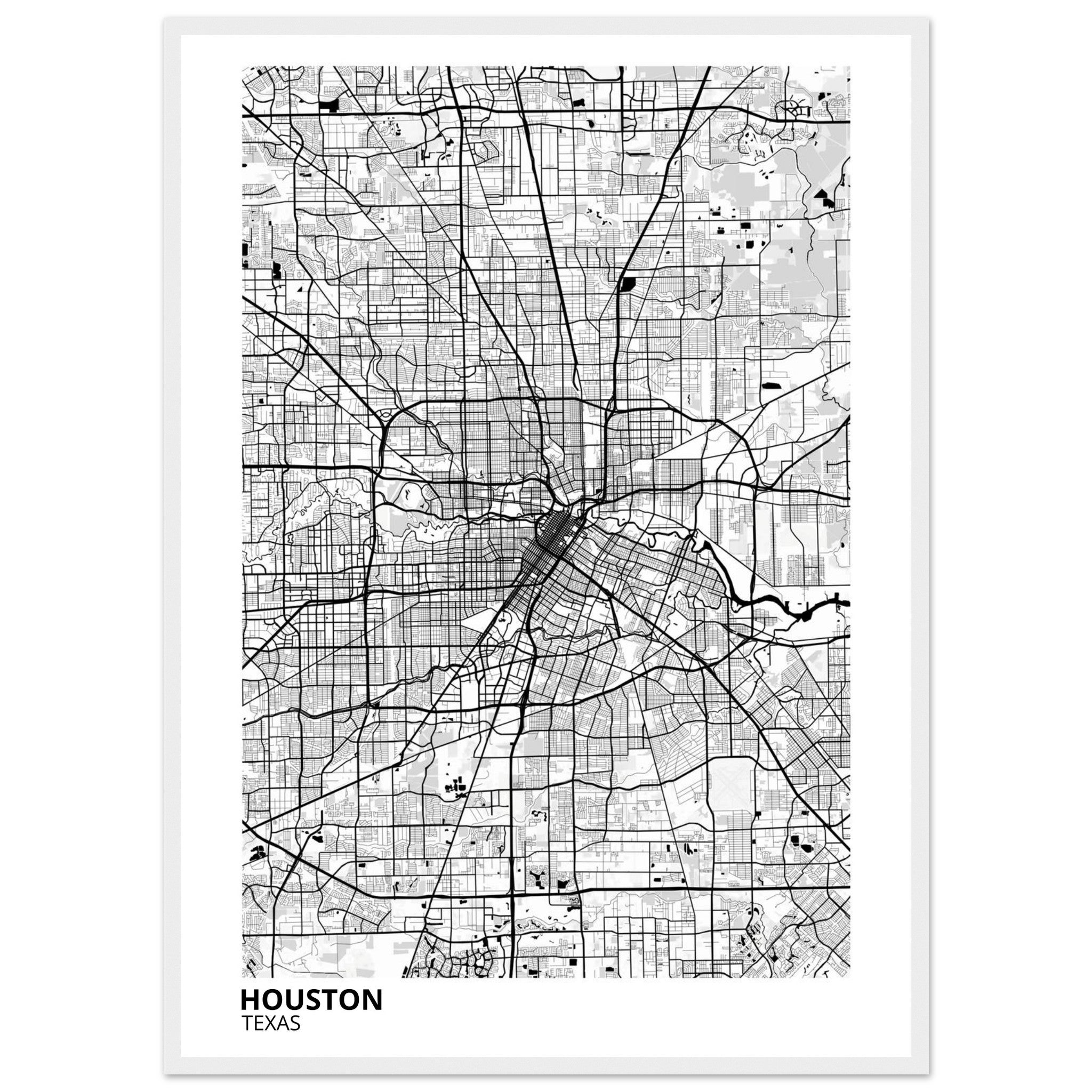houston map poster print