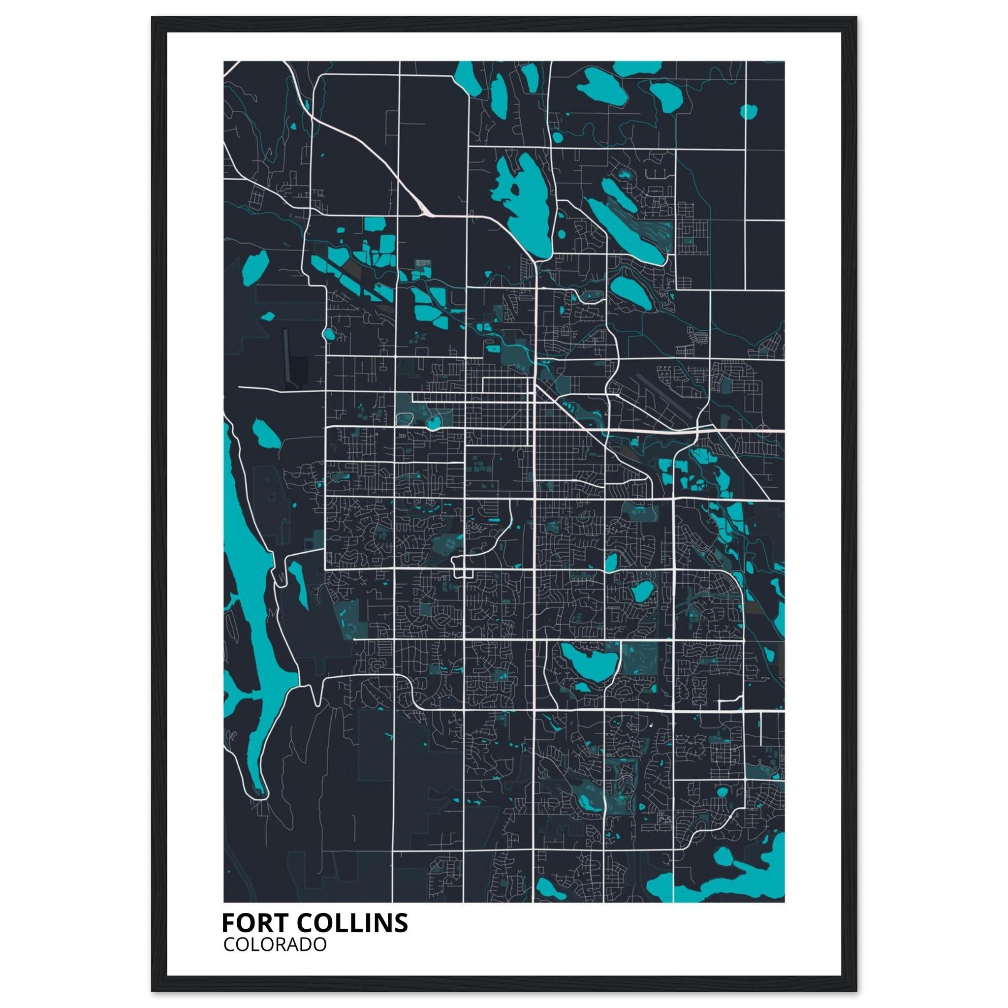 Fort Collins Colorado City Map Poster | Custom Map Art Print - Ink And Atlas