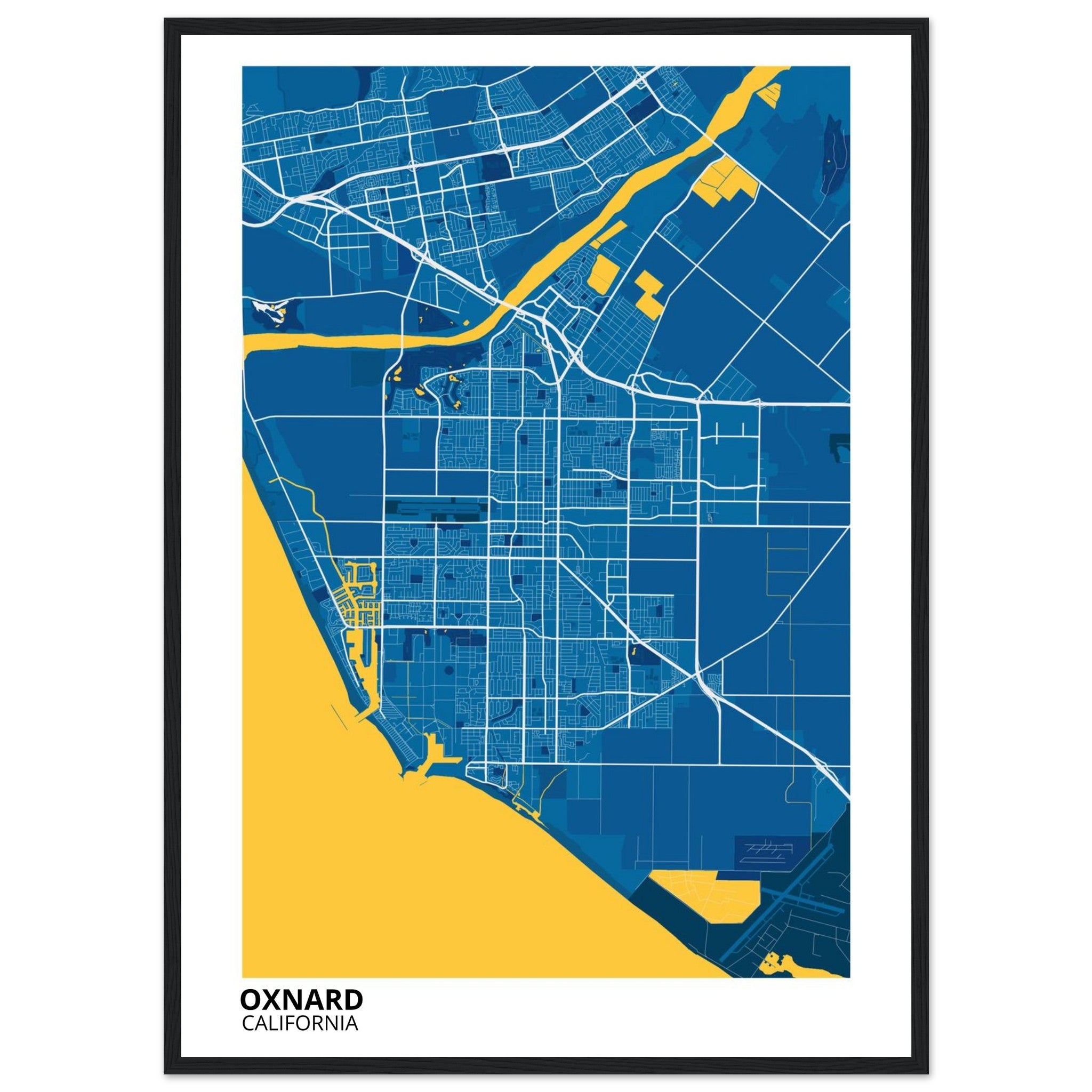 Oxnard California City Map Poster | Custom Map Art Print - Ink And Atlas