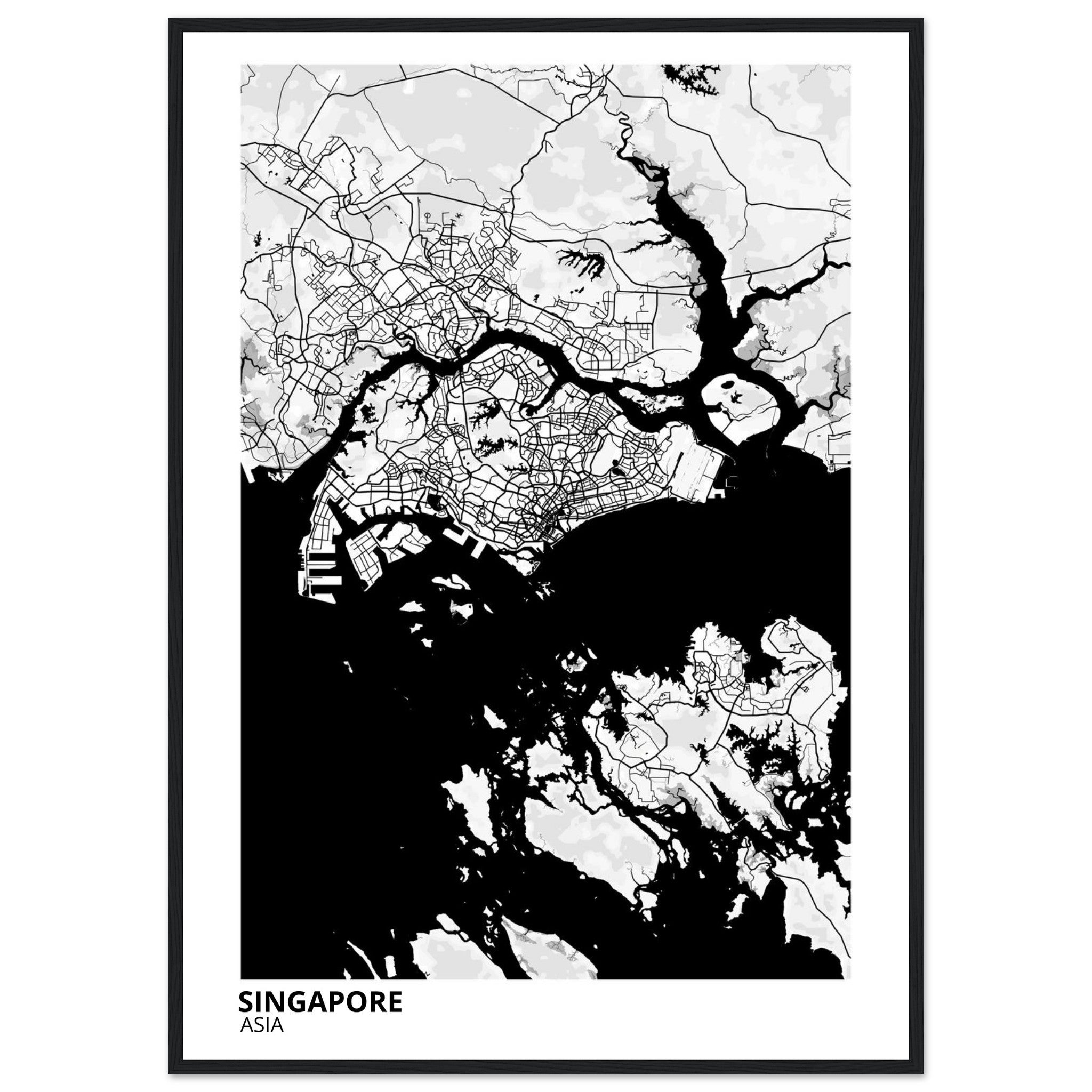 Singapore City Map Poster | Custom Map Art Print - Ink And Atlas