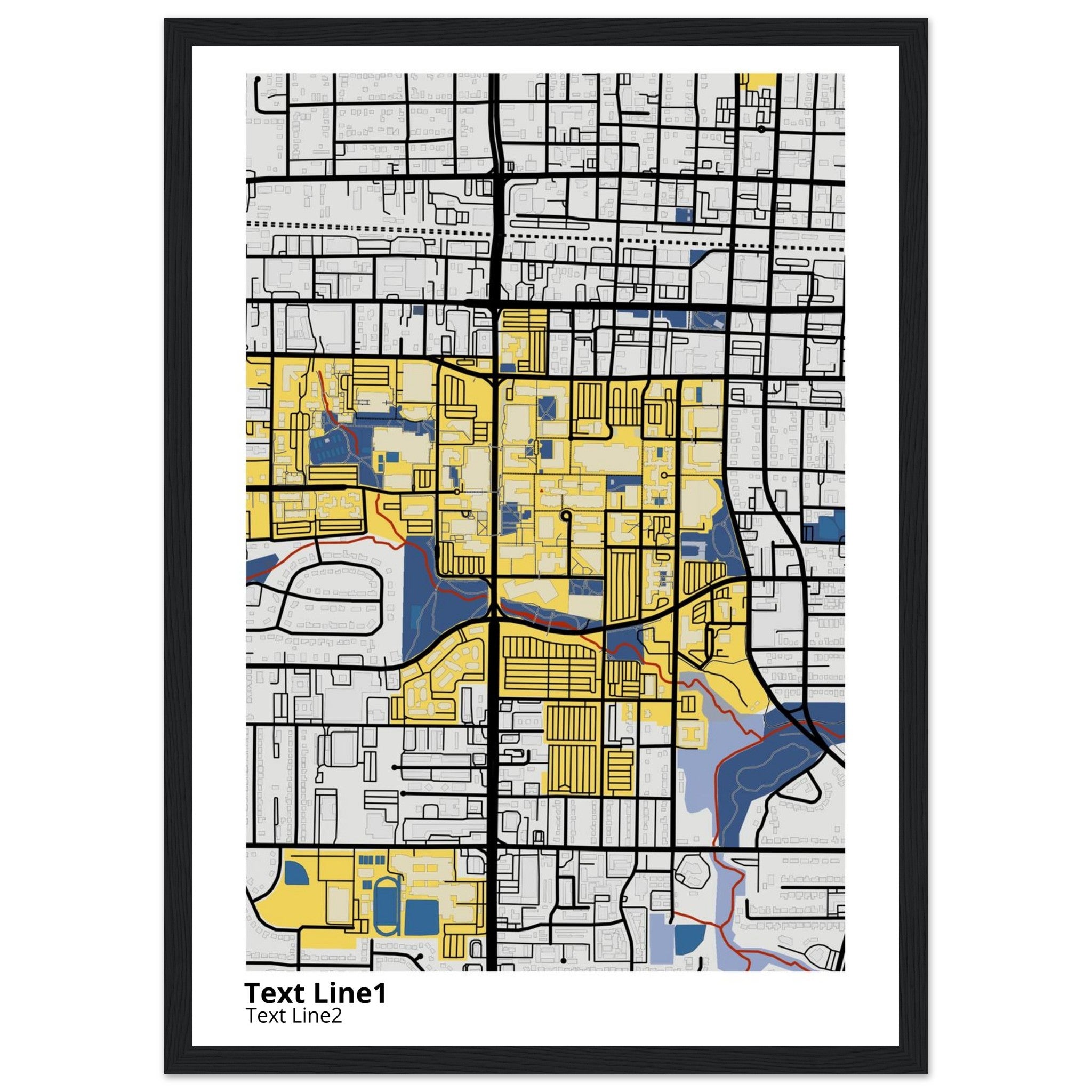 The University of Texas Arlington Campus Map Poster | Graduation Gift - Ink And Atlas